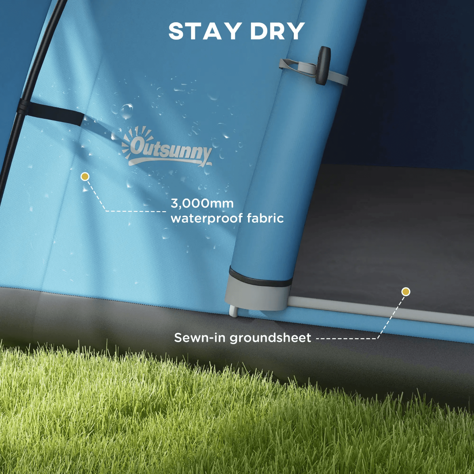 5 6 Man Camping Tent 3000mm Waterproof Mesh Windows Porch Canopy Blue Air FOXDEN - Home and Garden Furniture Shop - rustic - furniture