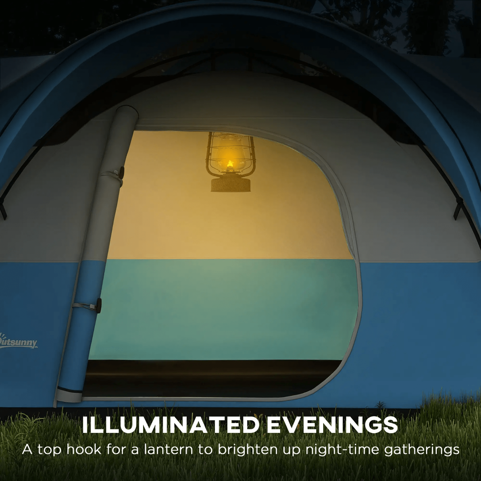 5 6 Man Camping Tent 3000mm Waterproof Mesh Windows Porch Canopy Blue Air FOXDEN - Home and Garden Furniture Shop - rustic - furniture