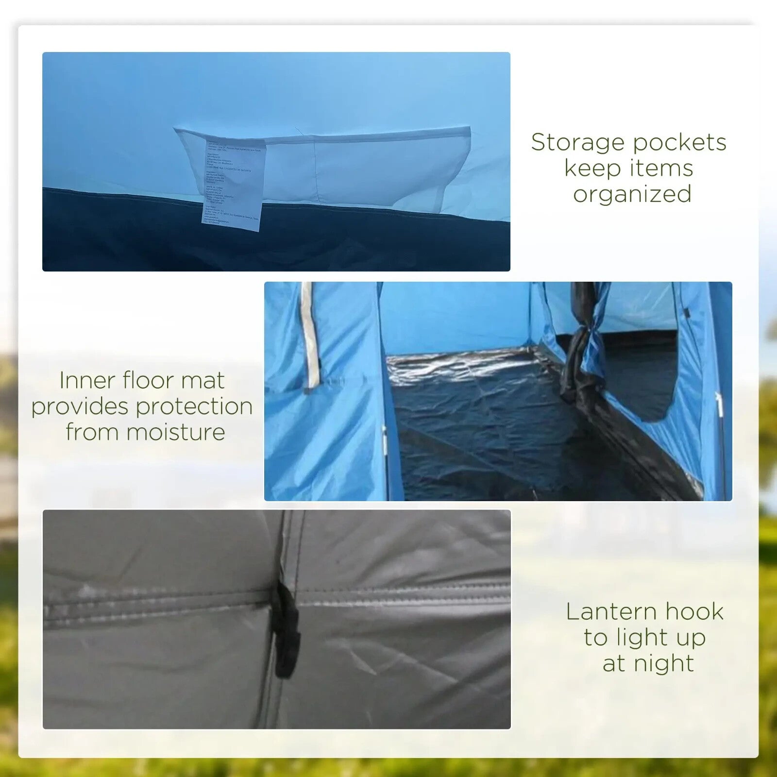 5 - 6 Man Tunnel Camping Tent with 2 Rooms Sewn - In Floor 2 Doors and Carry Bag - Home and Garden Furniture Shop - rustic - furniture