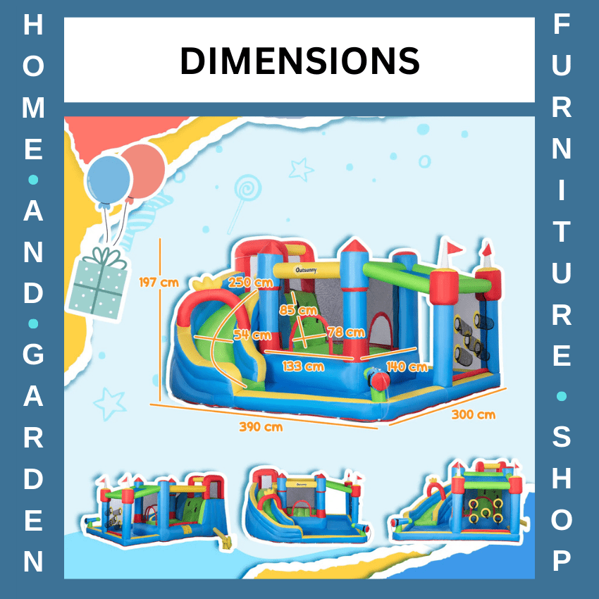 5 - in - 1 Kids Inflatable Bounce Castle with Slide Trampoline Pool & Water Gun - Home and Garden Furniture Shop - rustic - furniture