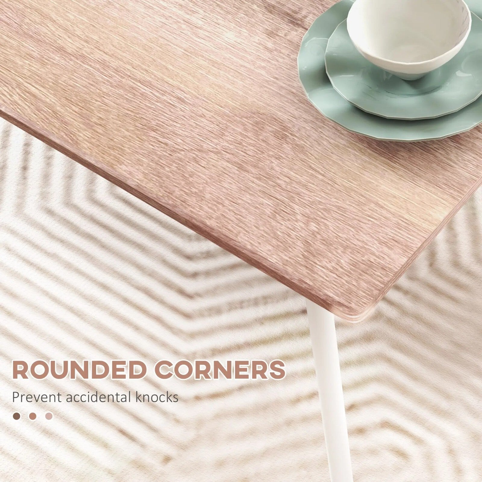 5 Pc Dining Table and Chairs Set Space Saving Kitchen Furniture Metal Oak Finish - Home and Garden Furniture Shop - rustic - furniture