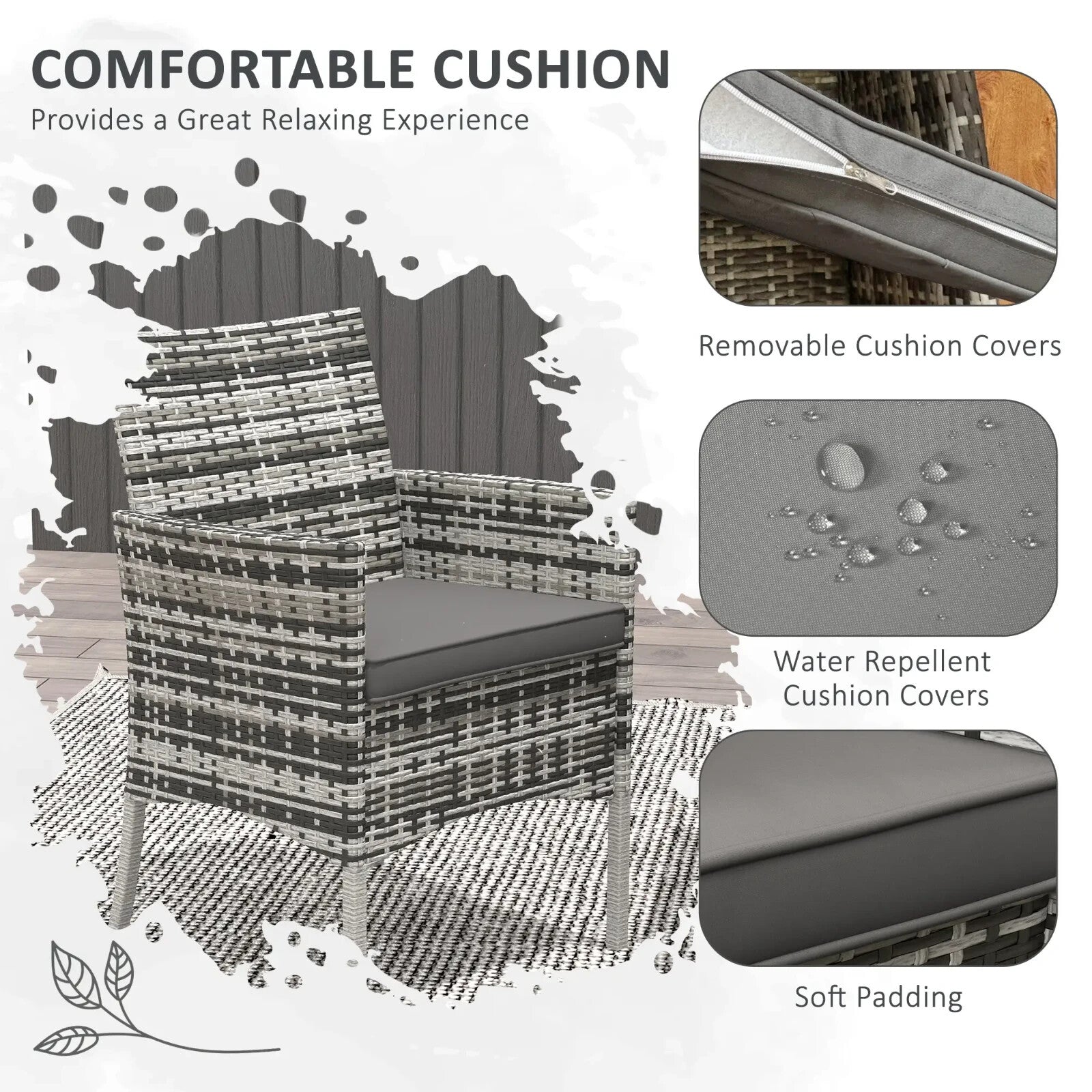 5 Pcs Outdoor Dining Set with Glass Table & 4 Chairs Patio Garden Furniture Set - Home and Garden Furniture Shop - rustic - furniture