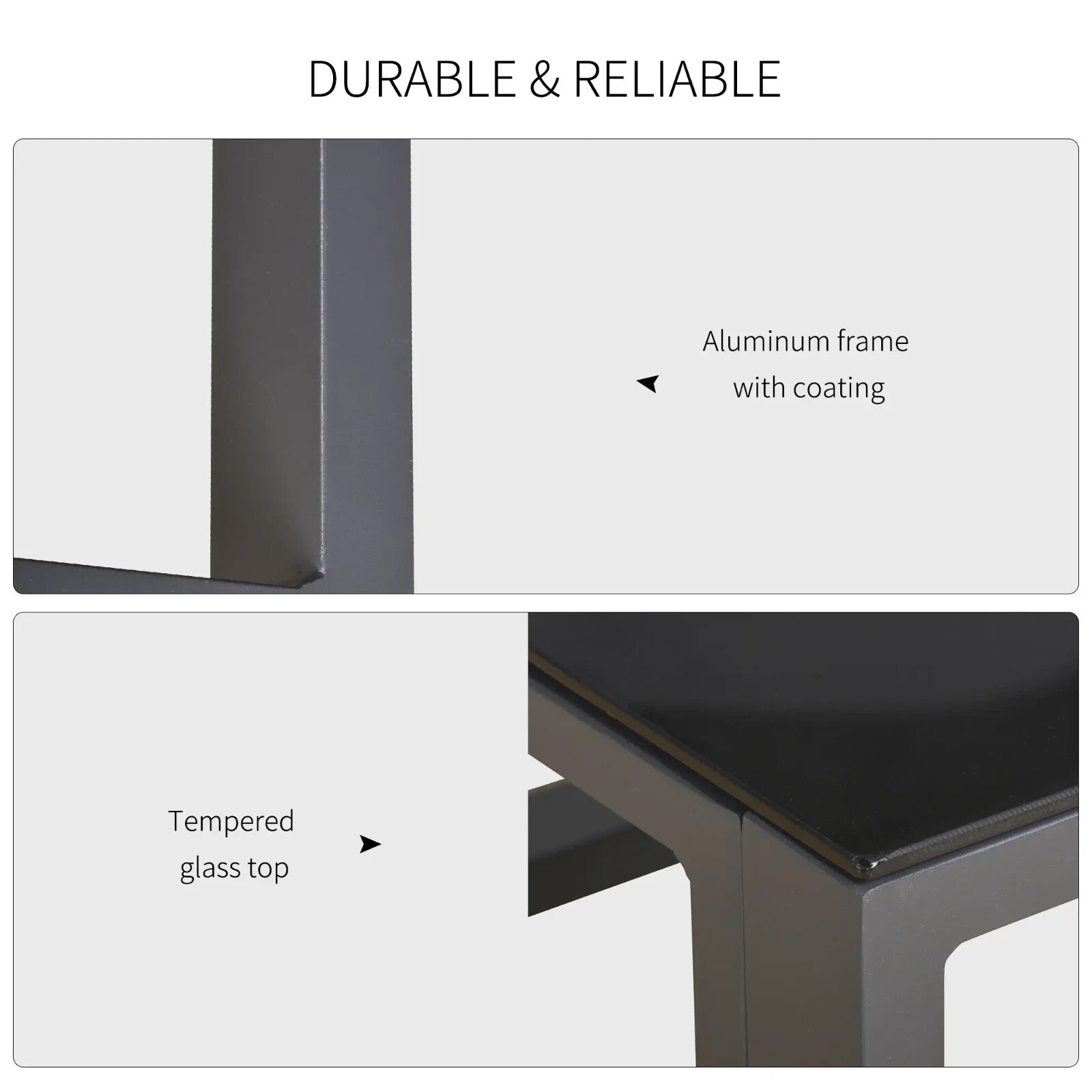 5 Pcs Outdoor Patio Furniture Set with Cushions, Glass End Table for Garden Use - Home and Garden Furniture Shop - rustic - furniture