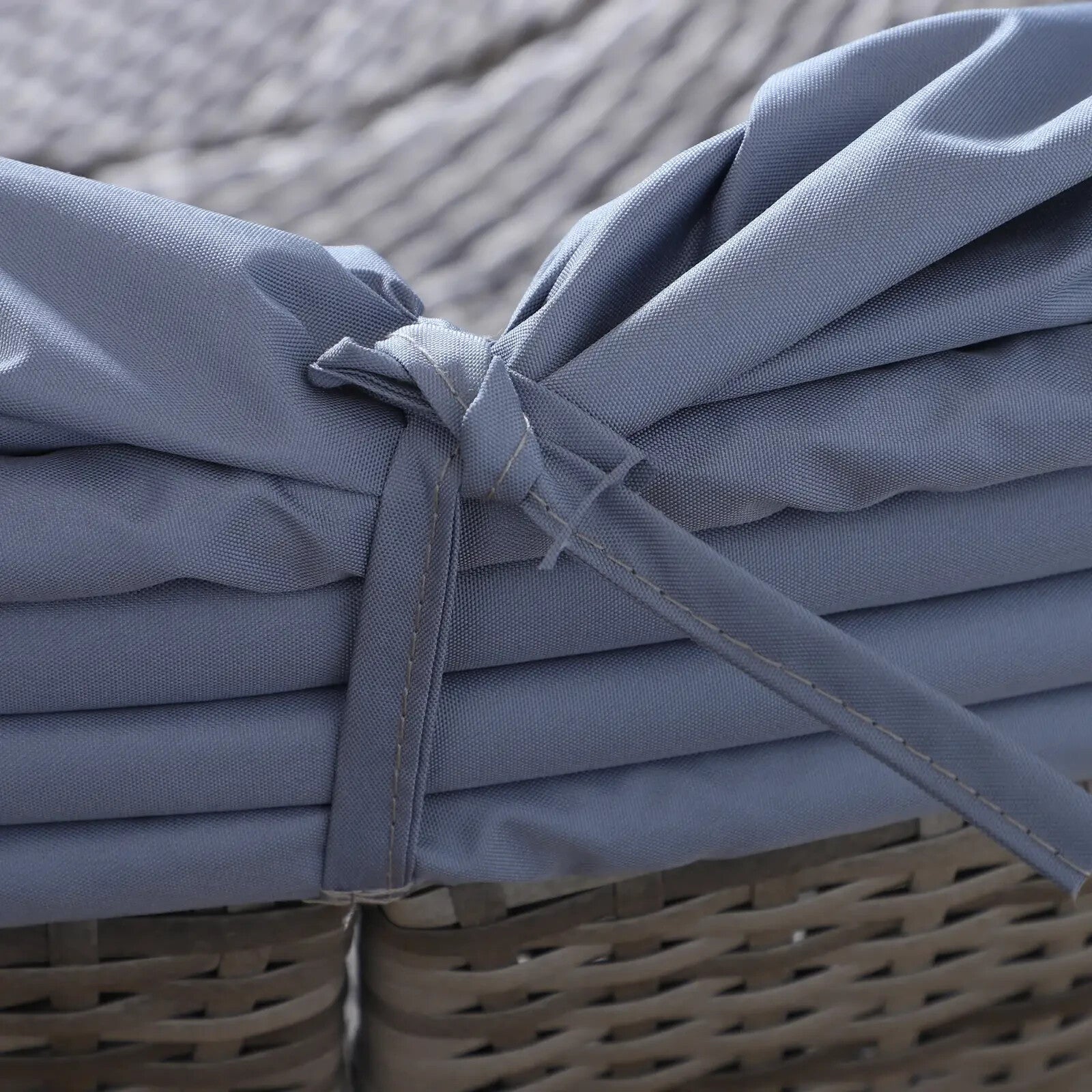 5 Pcs Rattan Conversation Furniture Set Garden Round Sofa Bed with Cushion Grey - Home and Garden Furniture Shop - rustic - furniture