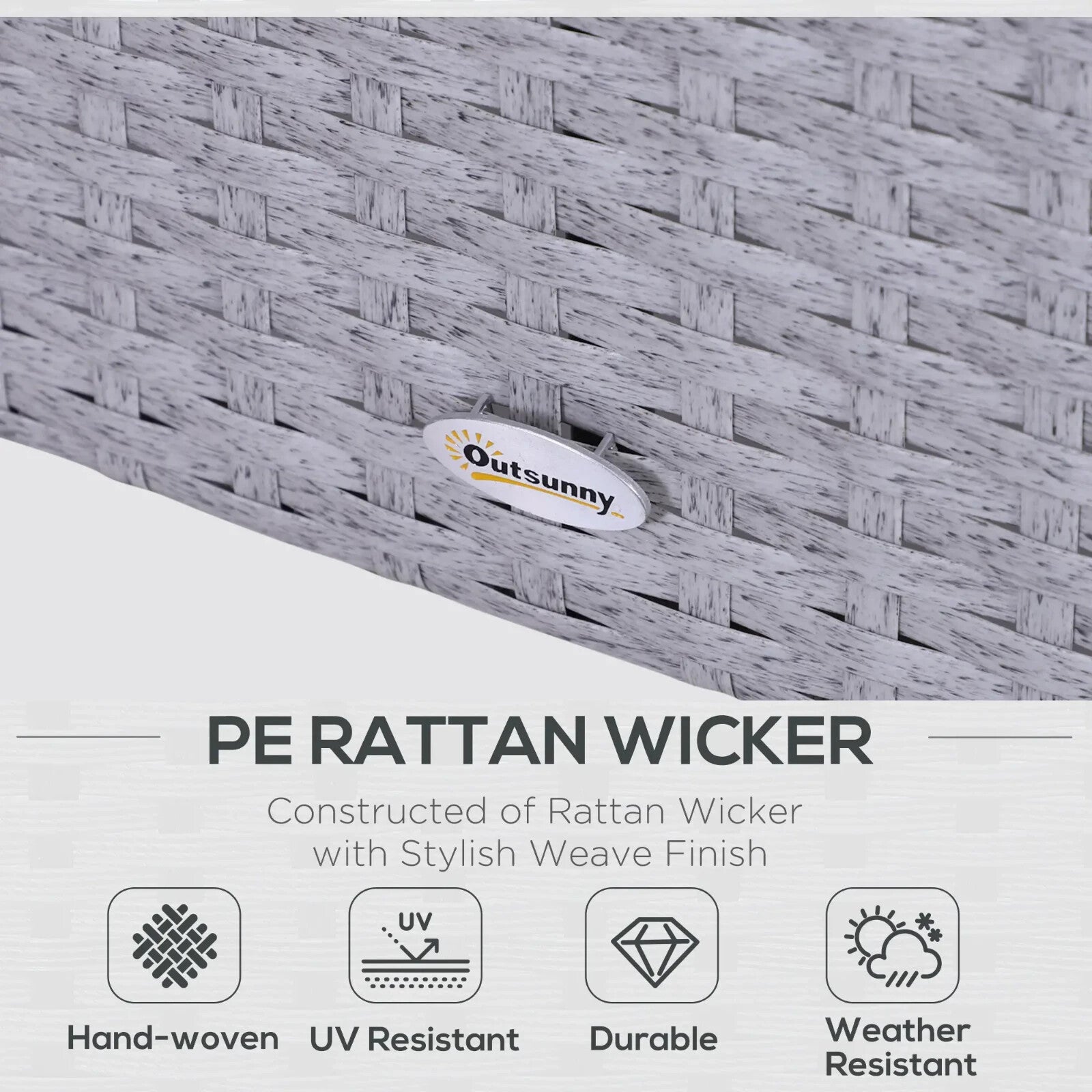 5 Pcs Rattan Garden Furniture Set Outdoor Sofa Chair Table Set Light Grey Patio - Home and Garden Furniture Shop - rustic - furniture