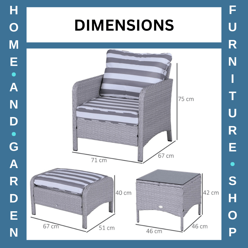 5 Pcs Rattan Garden Furniture Set Outdoor Sofa Chair Table Set Light Grey Patio - Home and Garden Furniture Shop - rustic - furniture