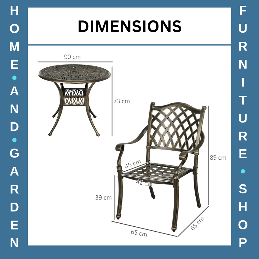 5 Piece Cast Aluminium Garden Dining with 4 Chairs and Table with Umbrella Hole - Home and Garden Furniture Shop - rustic - furniture