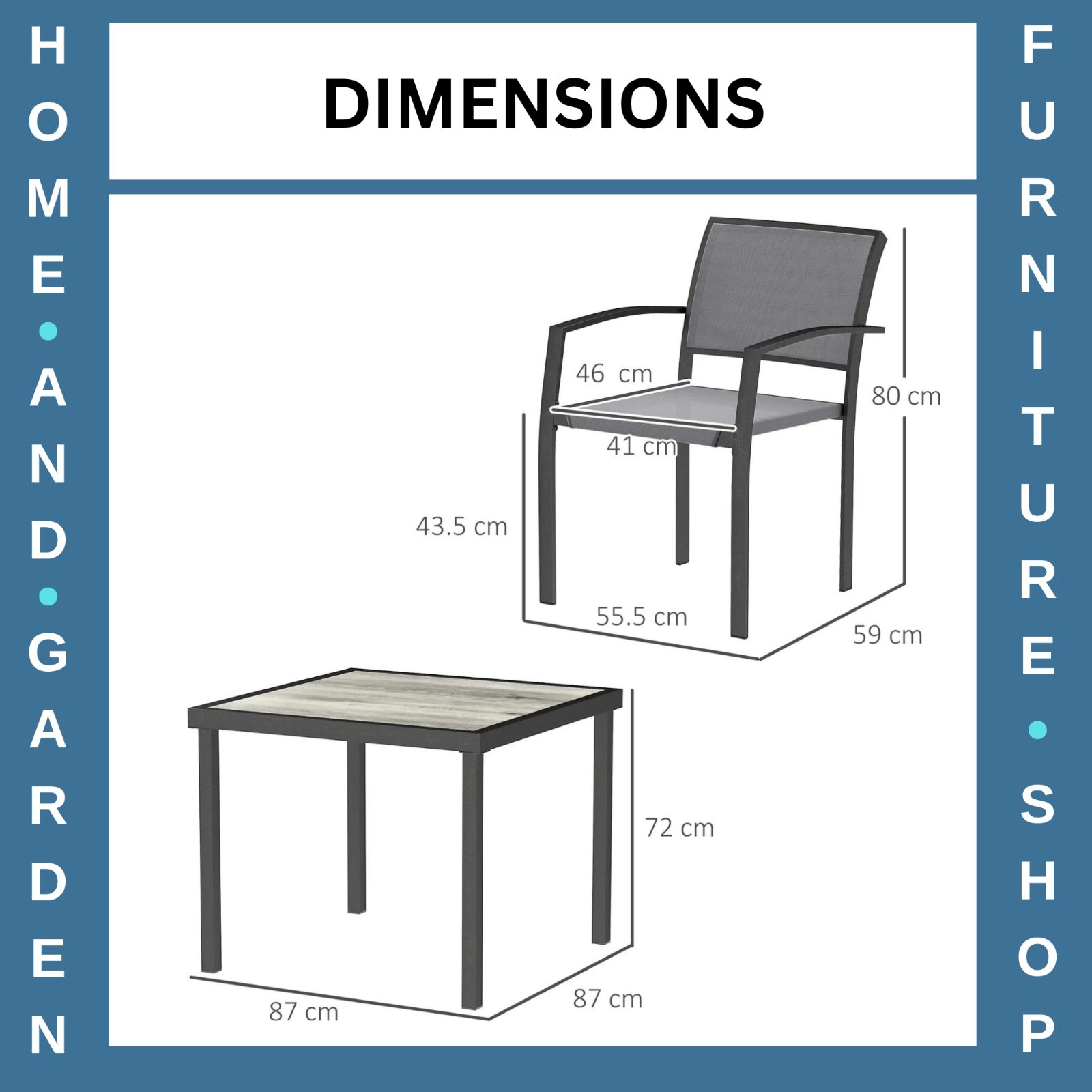 5 Piece Garden Furniture Set with 4 Stackable Armchairs and Easy Clean Tabletop - Home and Garden Furniture Shop - rustic - furniture