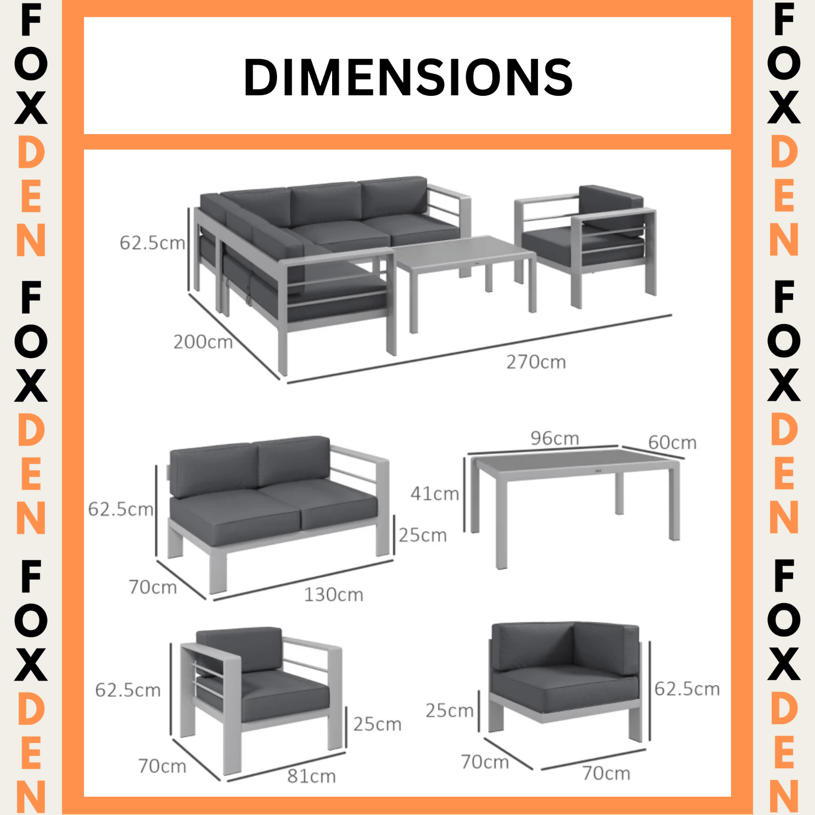 5 Piece Garden Sofa Set Cushions Aluminium Outdoor Conversation Furniture Table - Home and Garden Furniture Shop - rustic - furniture