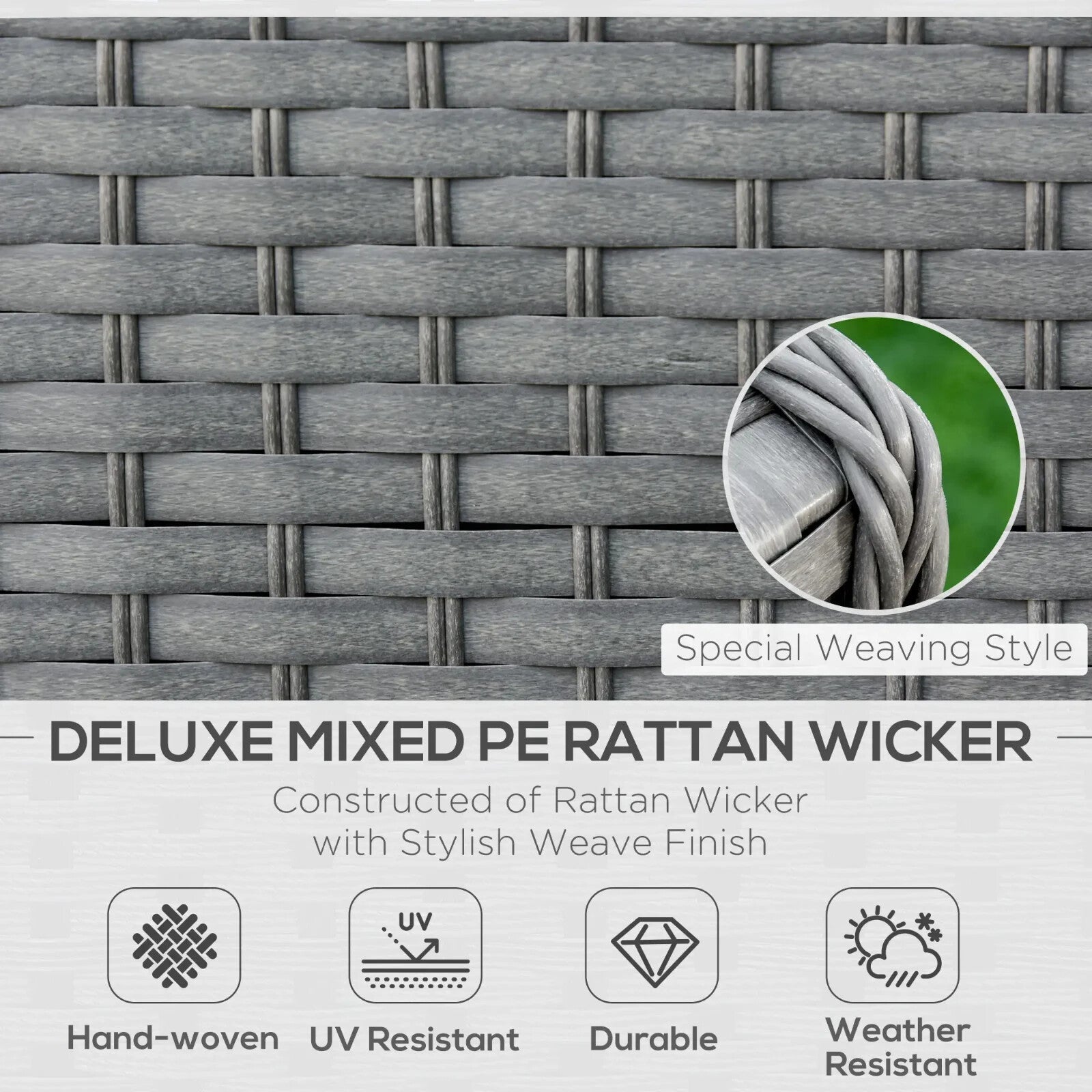 5 Piece PE Rattan Corner Sofa Set with Cushion for Garden Outdoor Furniture Grey - Home and Garden Furniture Shop - rustic - furniture