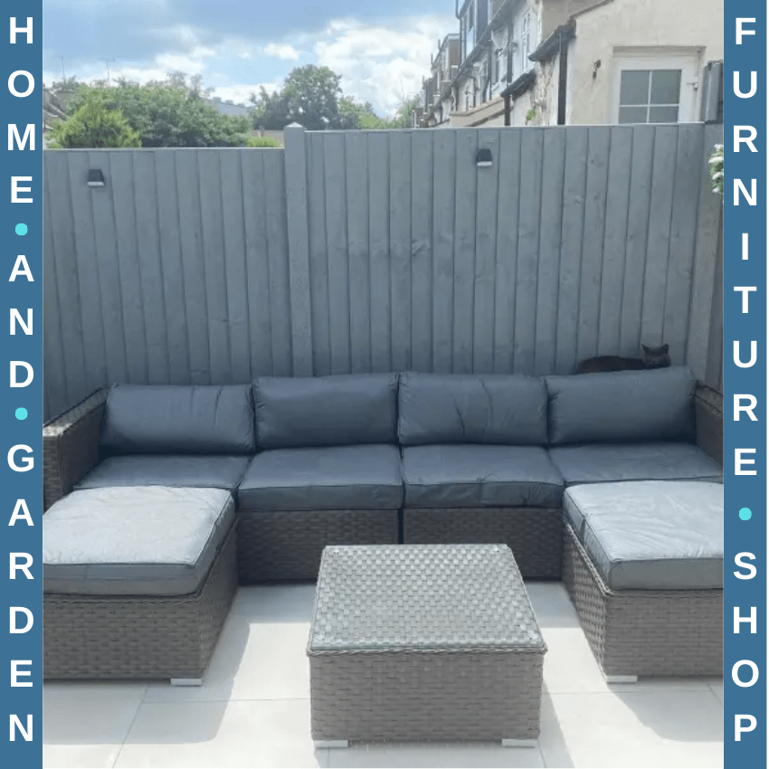 5 Piece PE Rattan Corner Sofa Set with Cushion for Garden Outdoor Furniture Grey - Home and Garden Furniture Shop - rustic - furniture