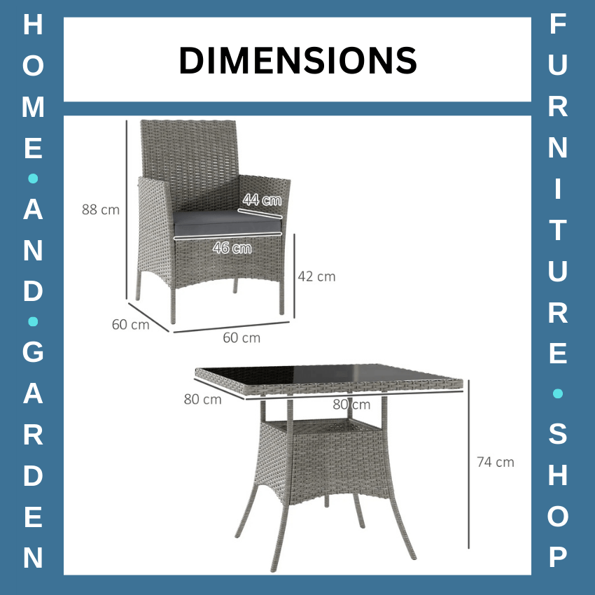 5 Piece Rattan Dining Set Outdoor Garden Furniture Patio Table and Chairs - Home and Garden Furniture Shop - #rustic - furniture#
