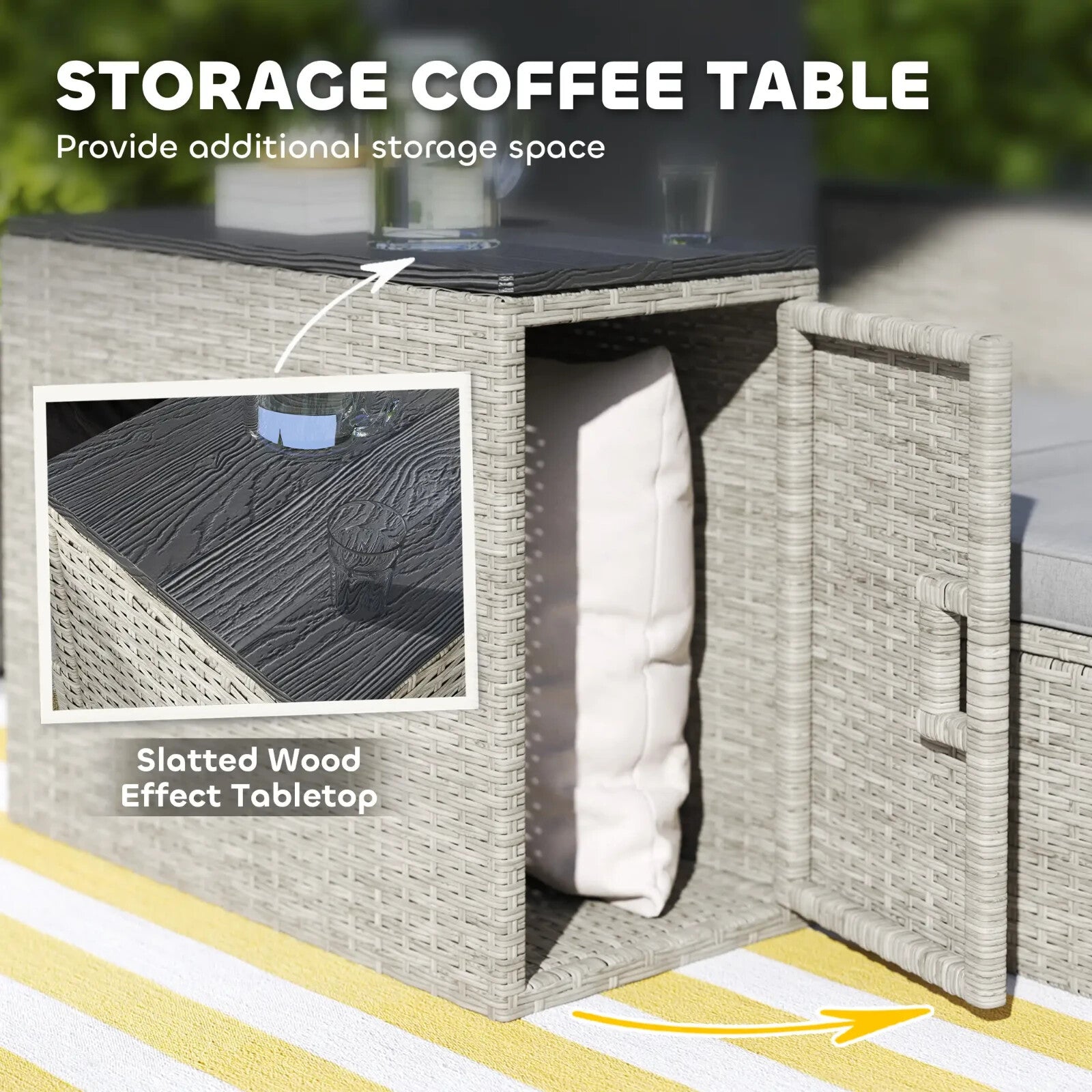 5 Piece Rattan Garden Furniture Conversation Set w/ Footstools and Storage Table - Home and Garden Furniture Shop - rustic - furniture