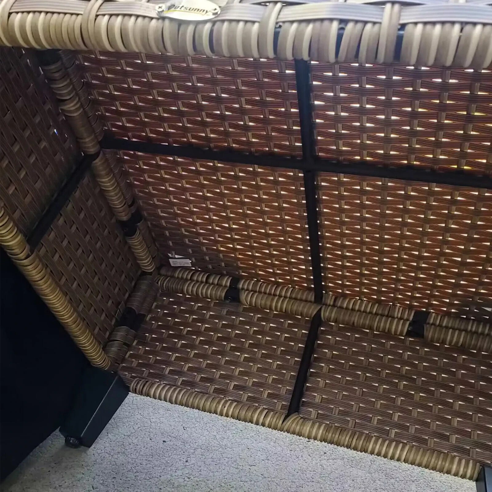 5 Piece Rattan Garden Furniture Set with Corner Sofa Table & Footstools Outdoor - Home and Garden Furniture Shop - rustic - furniture