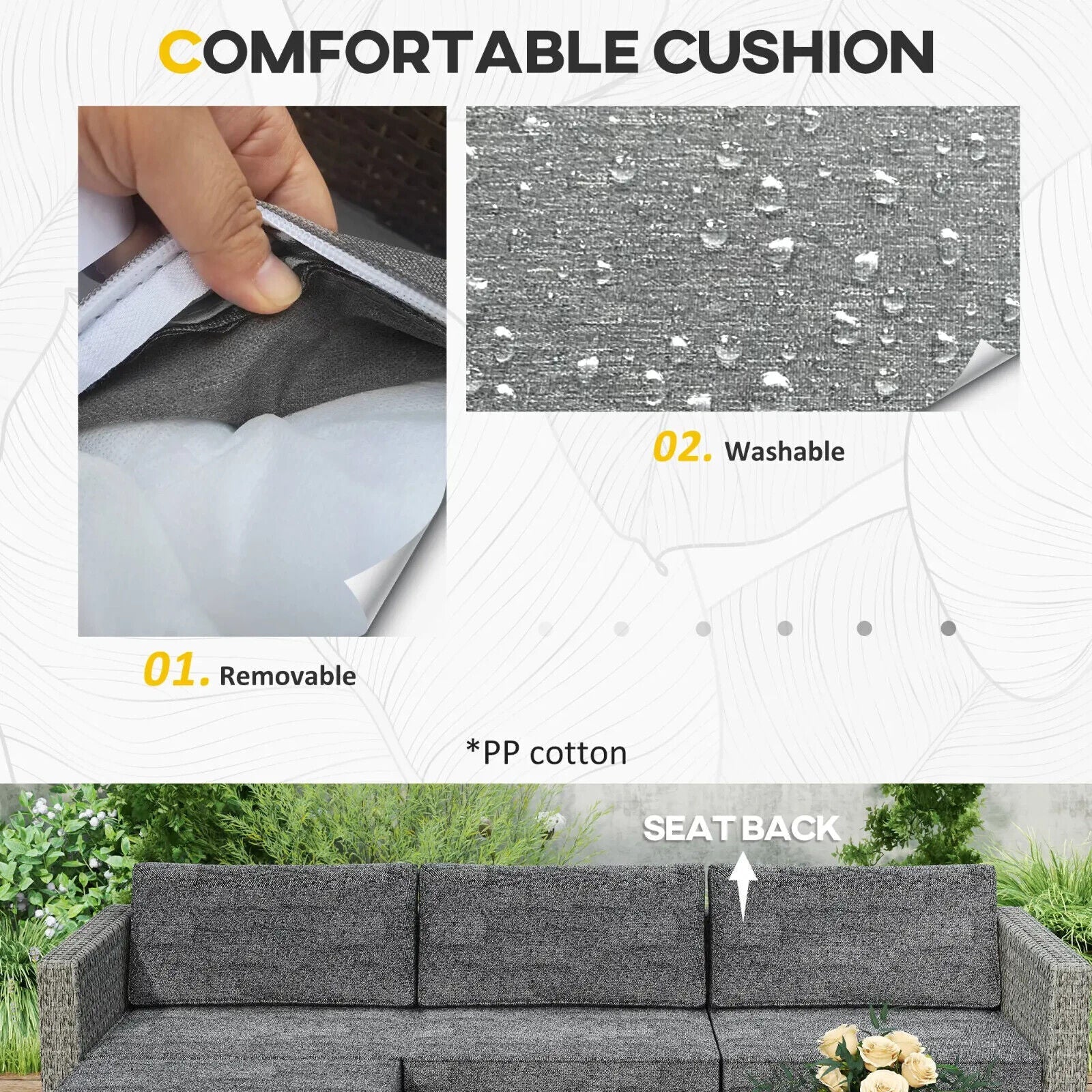 5 Piece Rattan Patio Furniture Set with Corner Sofa Footstools & Table Dark Grey - Home and Garden Furniture Shop - #rustic - furniture#