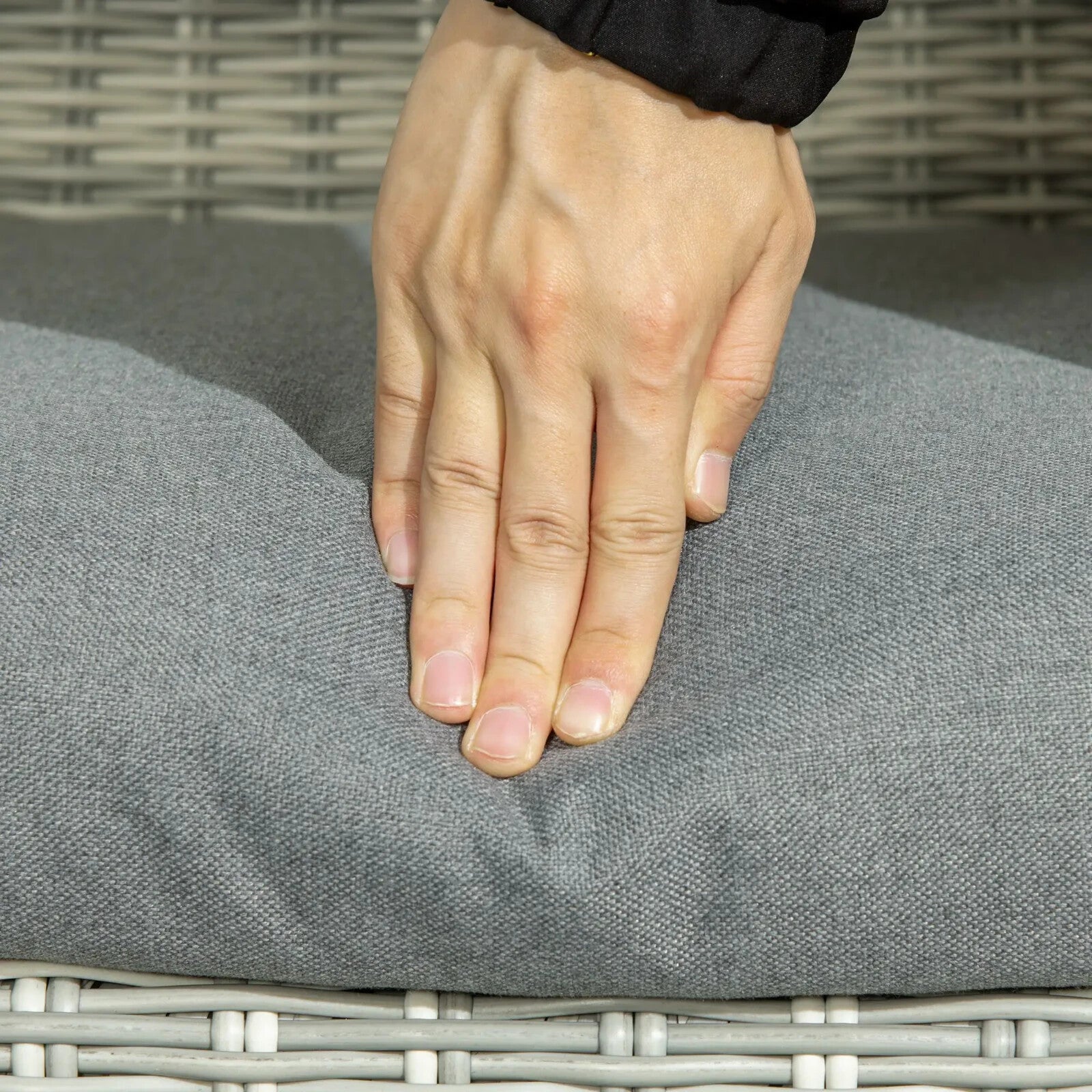 5 Pieces Reclining Rattan Garden Furniture Set with Two - Tier Table & Footstools - Home and Garden Furniture Shop - rustic - furniture