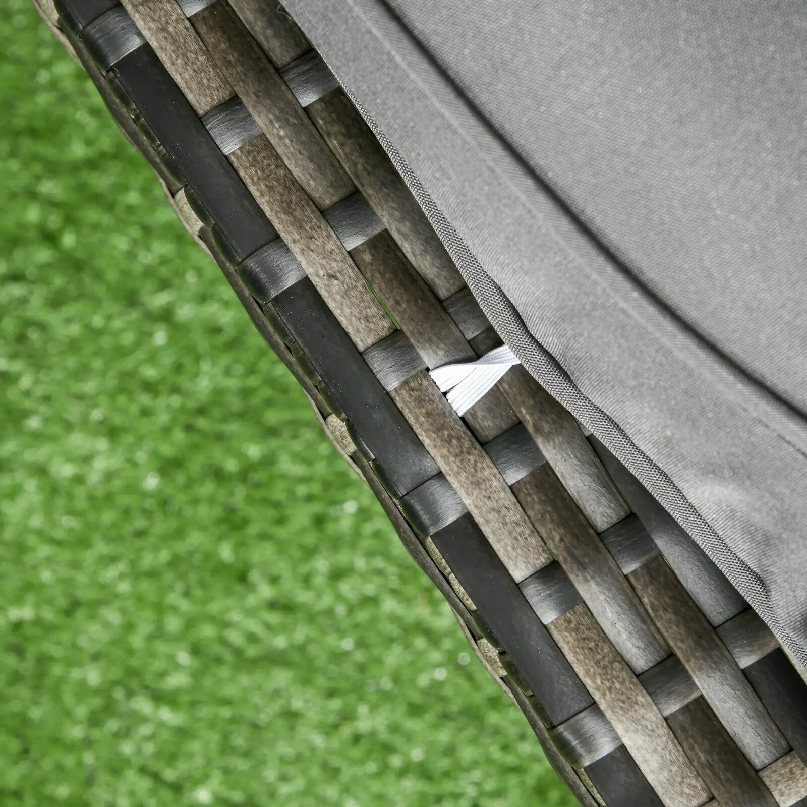 5 - Seater Rattan Garden Furniture Set Sofa Chairs Stools and Glass Top Table Grey - Home and Garden Furniture Shop - rustic - furniture