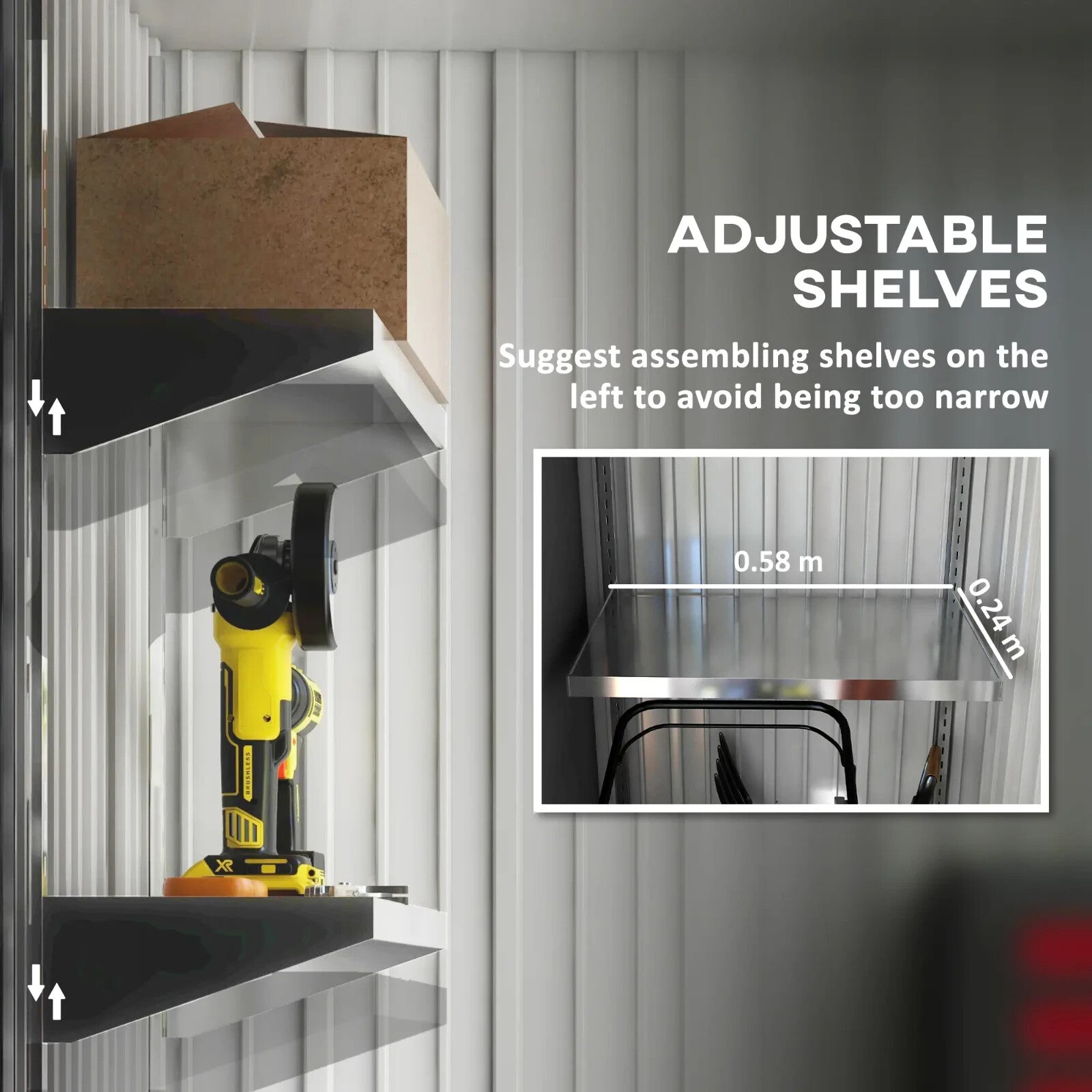 5 x 3 x 6ft Metal Garden Shed Outdoor Storage for Tools Motorbike w/ Shelf - Home and Garden Furniture Shop - rustic - furniture