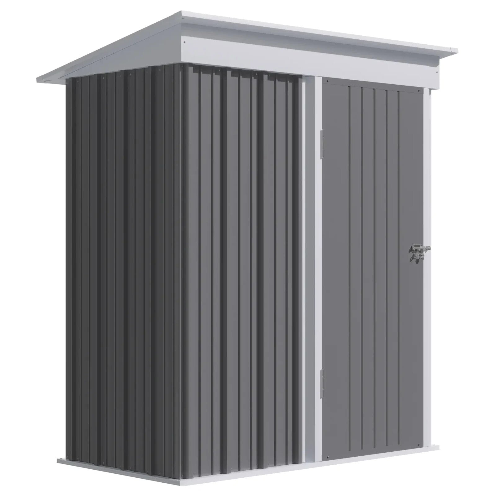 5 x 3 x 6ft Metal Garden Shed Outdoor Storage for Tools Motorbike w/ Shelf - Home and Garden Furniture Shop - rustic - furniture