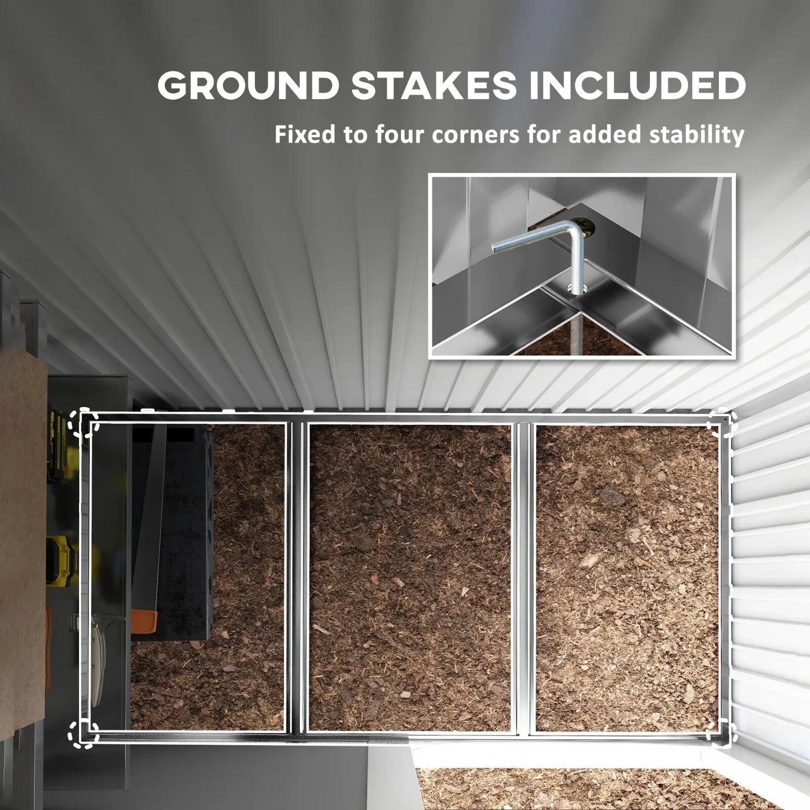 5 x 3 x 6ft Metal Lean - To Garden Shed Outdoor Storage for Tool Motorbike w/Shelf - Home and Garden Furniture Shop - rustic - furniture