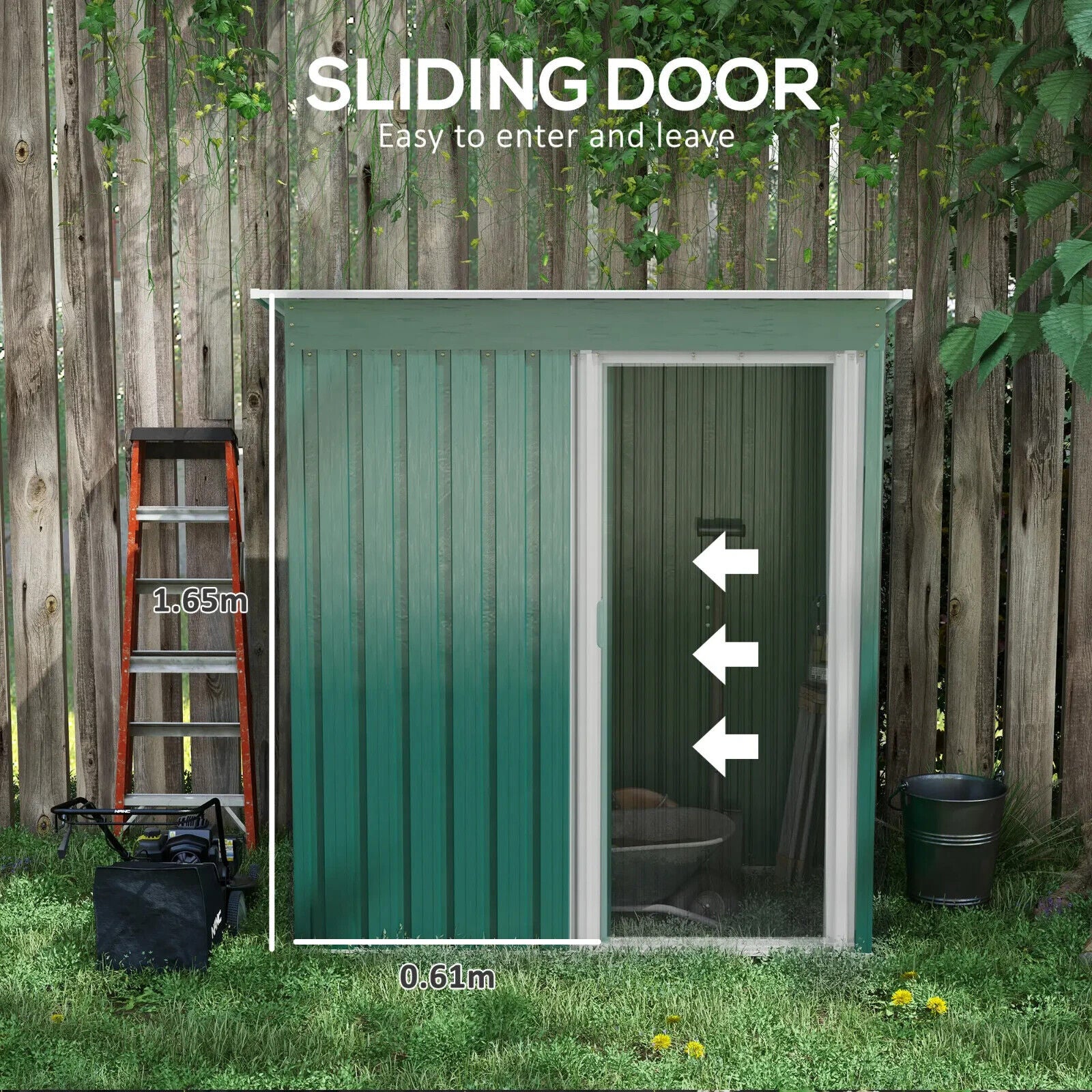 5 x 3ft Garden Storage Shed Outdoor Tool Shed with Sliding Door and Sloped Roof - Home and Garden Furniture Shop - #rustic - furniture#
