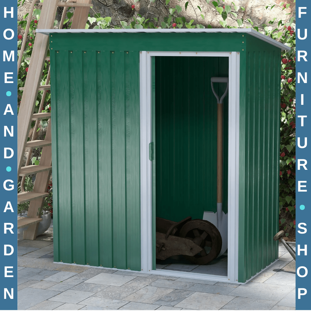 5 x 3ft Garden Storage Shed Outdoor Tool Shed with Sliding Door and Sloped Roof - Home and Garden Furniture Shop - #rustic - furniture#