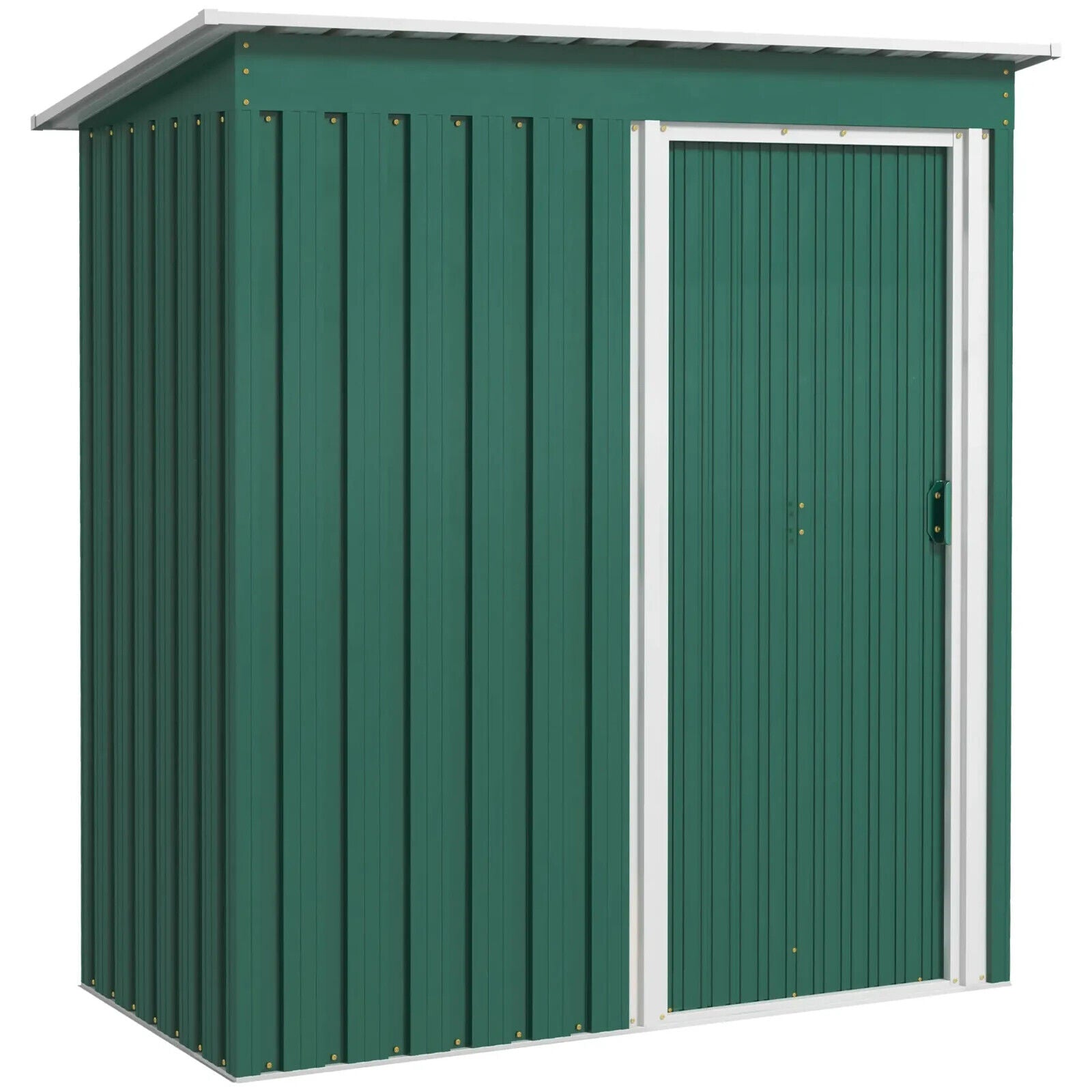 5 x 3ft Garden Storage Shed Outdoor Tool Shed with Sliding Door and Sloped Roof - Home and Garden Furniture Shop - #rustic - furniture#