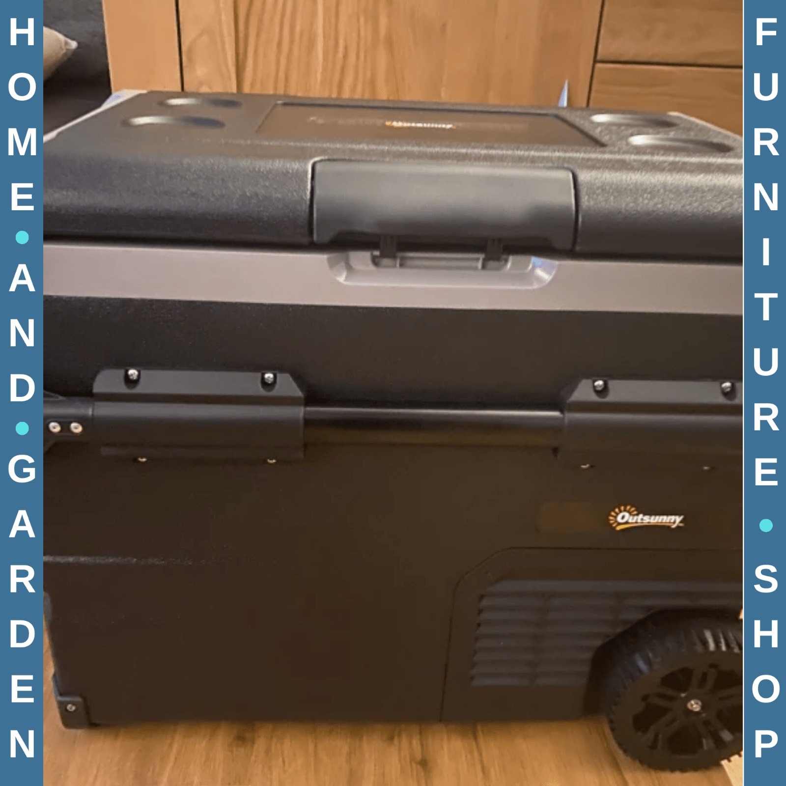 50L Portable Compressor Fridge Freezer Cooler Box with LED Light, Cup Holders - Home and Garden Furniture Shop - rustic - furniture