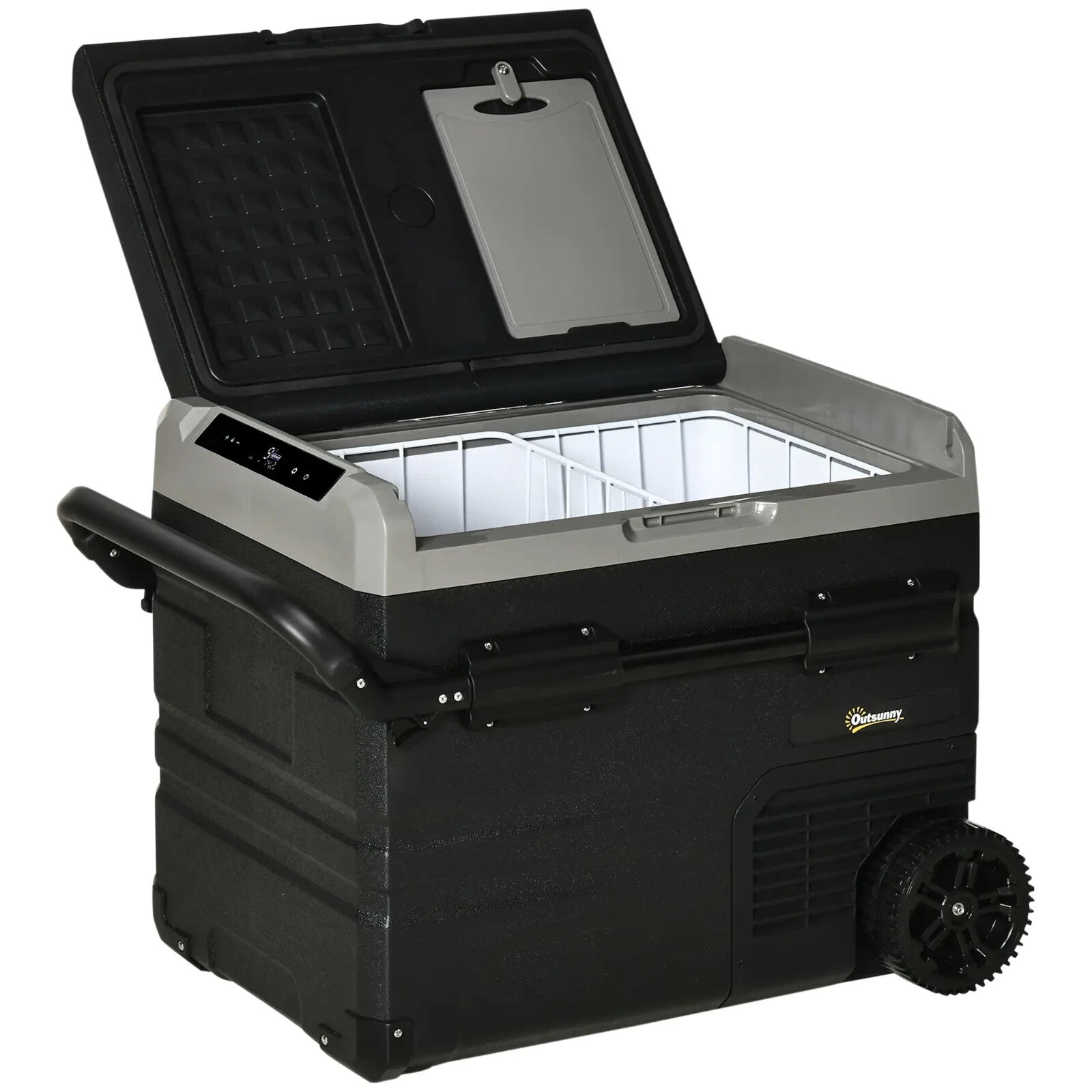 50L Portable Compressor Fridge Freezer Cooler Box with LED Light, Cup Holders - Home and Garden Furniture Shop - rustic - furniture