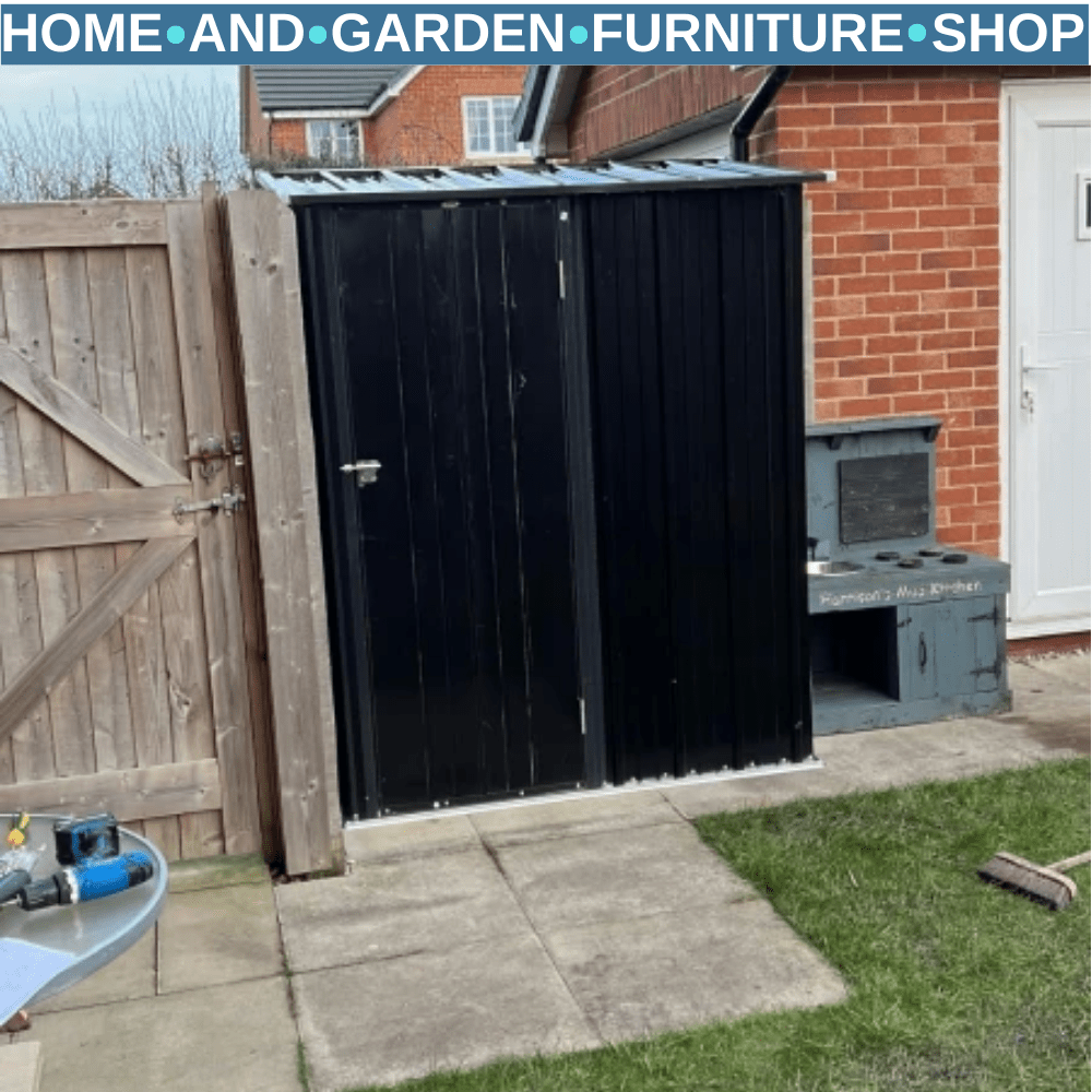 5.3 x 3.1ft Metal Storage Shed Outdoor Garden Tool Shed w/ Single Door for Patio - Home and Garden Furniture Shop - rustic - furniture