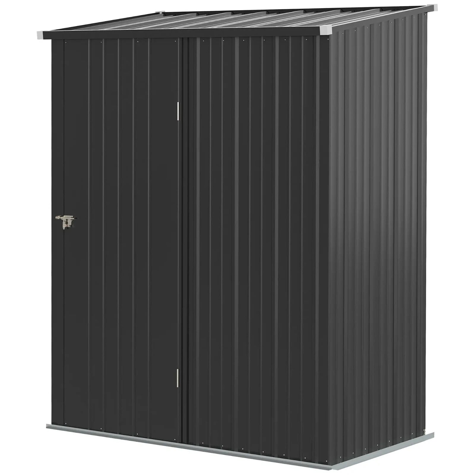 5.3 x 3.1ft Metal Storage Shed Outdoor Garden Tool Shed w/ Single Door for Patio - Home and Garden Furniture Shop - rustic - furniture