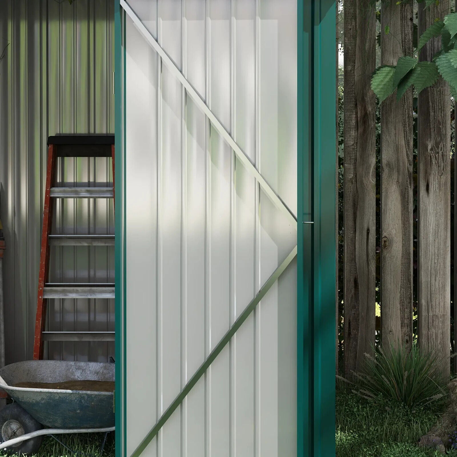 5.3ft x 3.1ft Outdoor Metal Storage Shed Garden Tool Shed with Single Door Patio - Home and Garden Furniture Shop - #rustic - furniture#