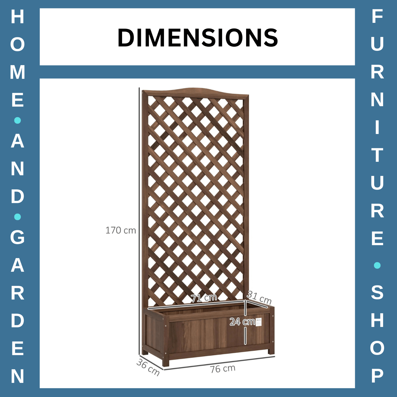 53L Wooden Garden Planter Box With Trellis Raised Bed For Climbing Plant Outdoor - Home and Garden Furniture Shop - #rustic - furniture#
