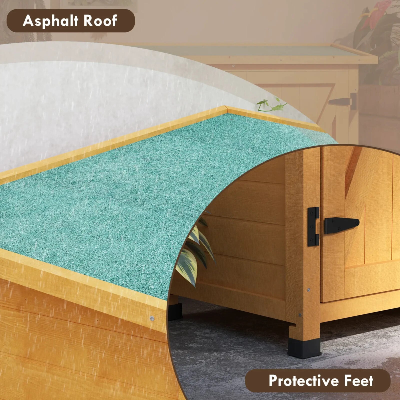 Wooden Garden Storage Shed Tool Cabinet Organiser with Shelves Utility Cupboard