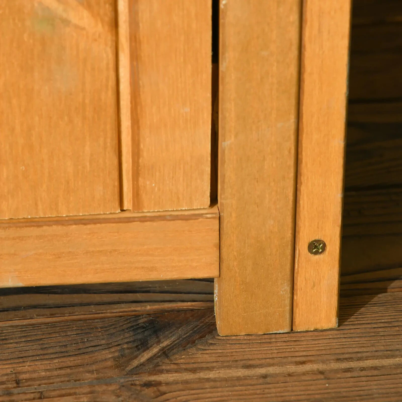 Wooden Garden Storage Shed with Shelves Waterpoof Outdoor Tool Cabinet Outhouse