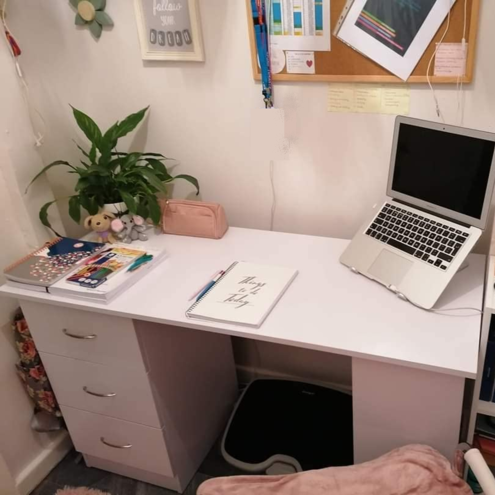 Computer Desk with Drawers Shelves PC Desk Organiser Workstation Writing Table