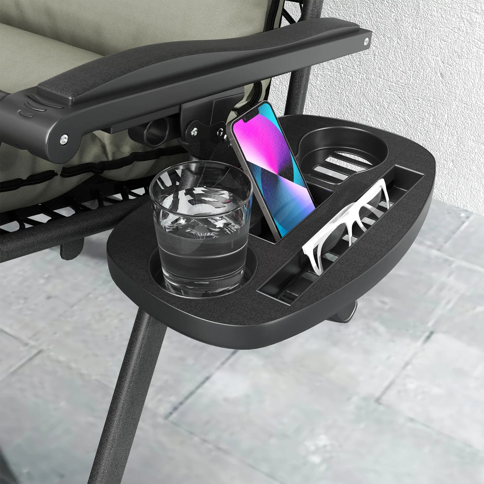 Zero Gravity Chairs Set of 2 Reclining Garden Sun Loungers with Cushion Foldable