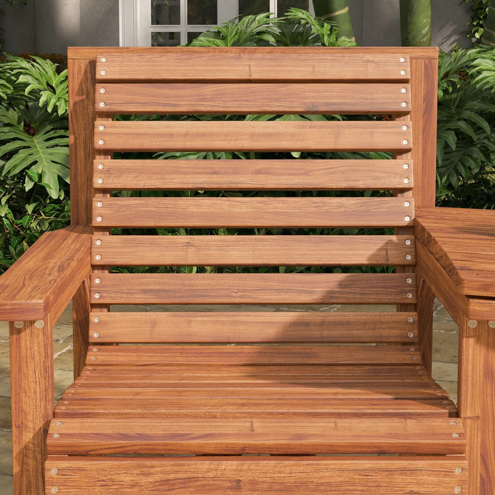 Wooden Garden Love Seat 2 Seater Patio Coffee Table and Chair Set Partner Bench