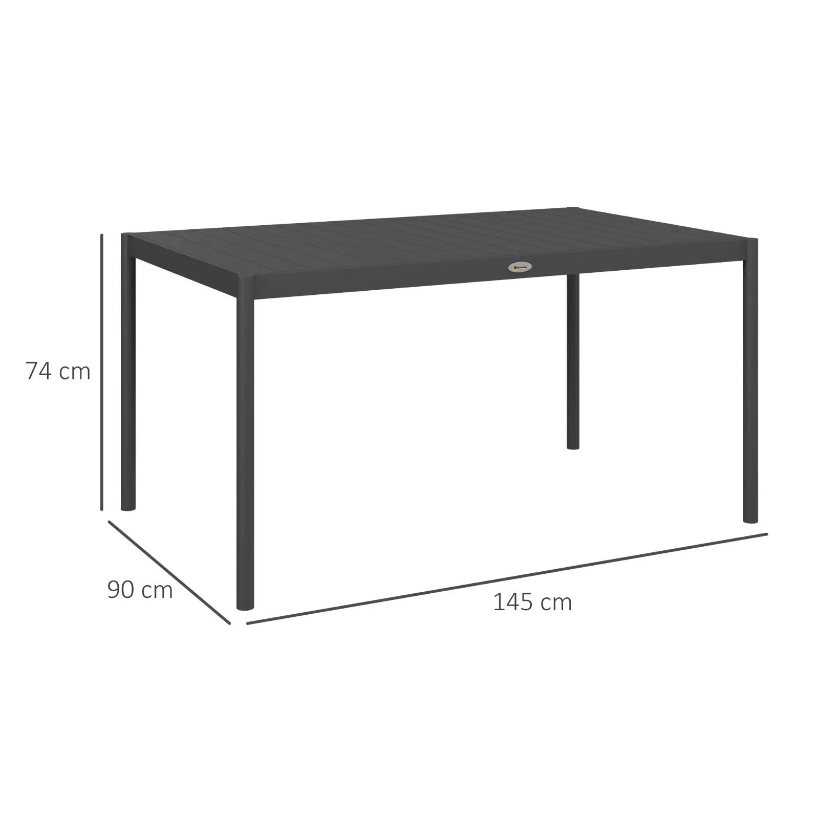 Aluminium Frame Garden Dining Table for Patio Decking or Outdoor Entertaining