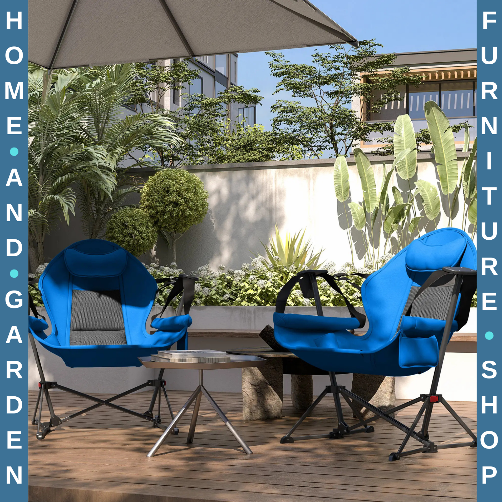 Set of 2 Hammock Camping Chairs Adjustable Back Swinging Portable Camp Chairs