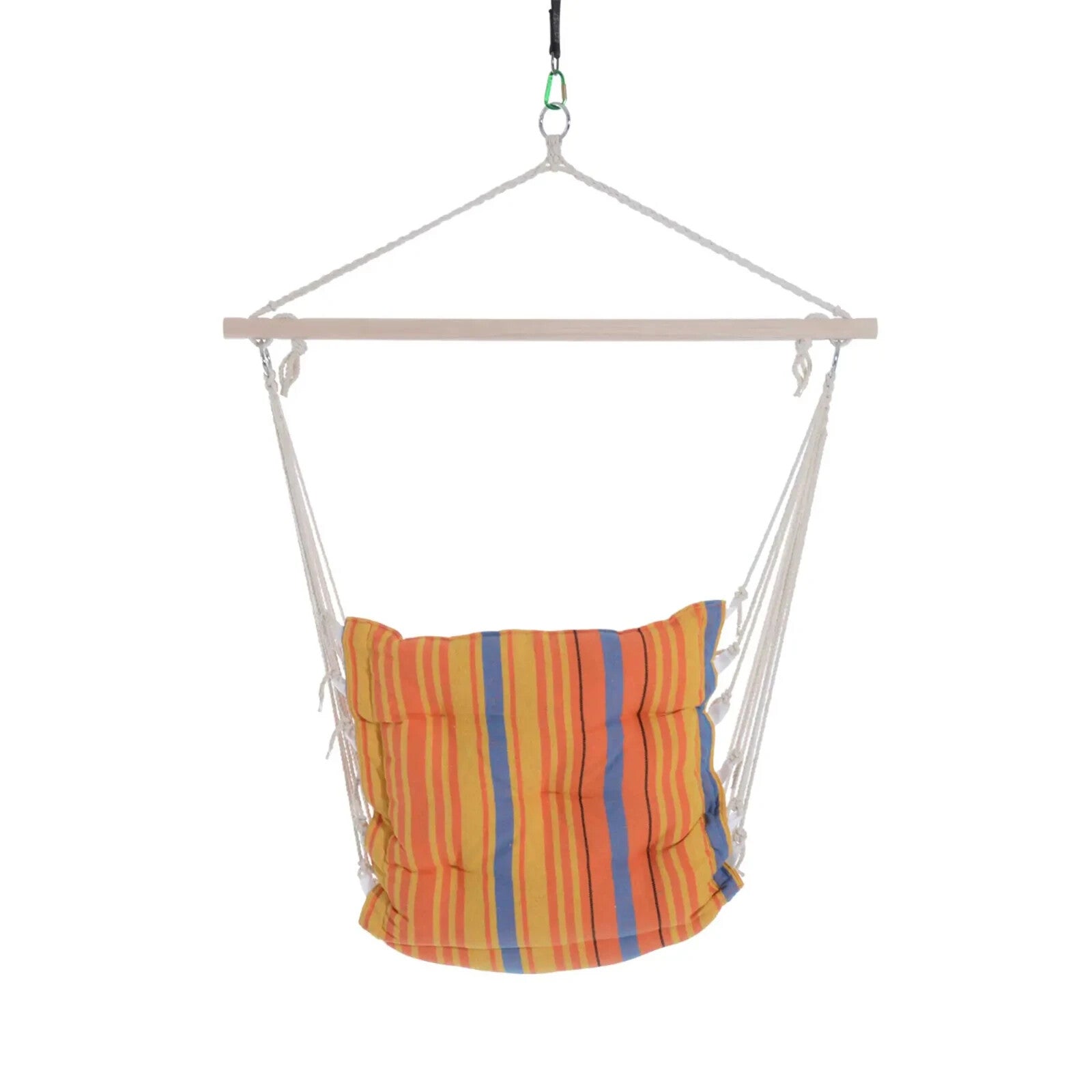 Hammock Hanging Chair with Cushioned, Soft Thick Padded Seat & Backrest Orange