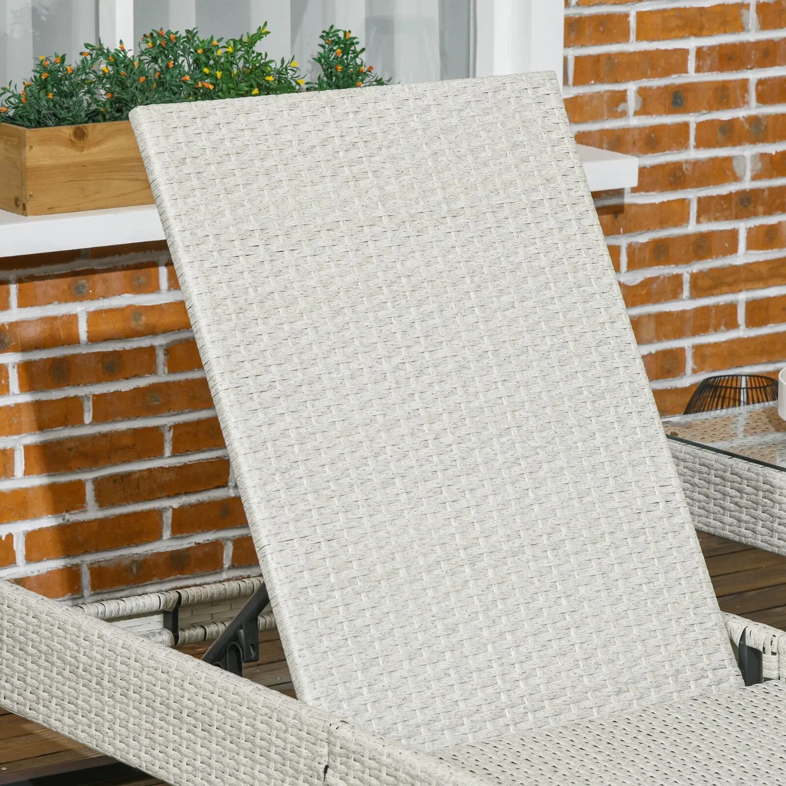 3 Piece Rattan Sun Lounger Set With Adjustable Recliner Chaise Lounge And Table