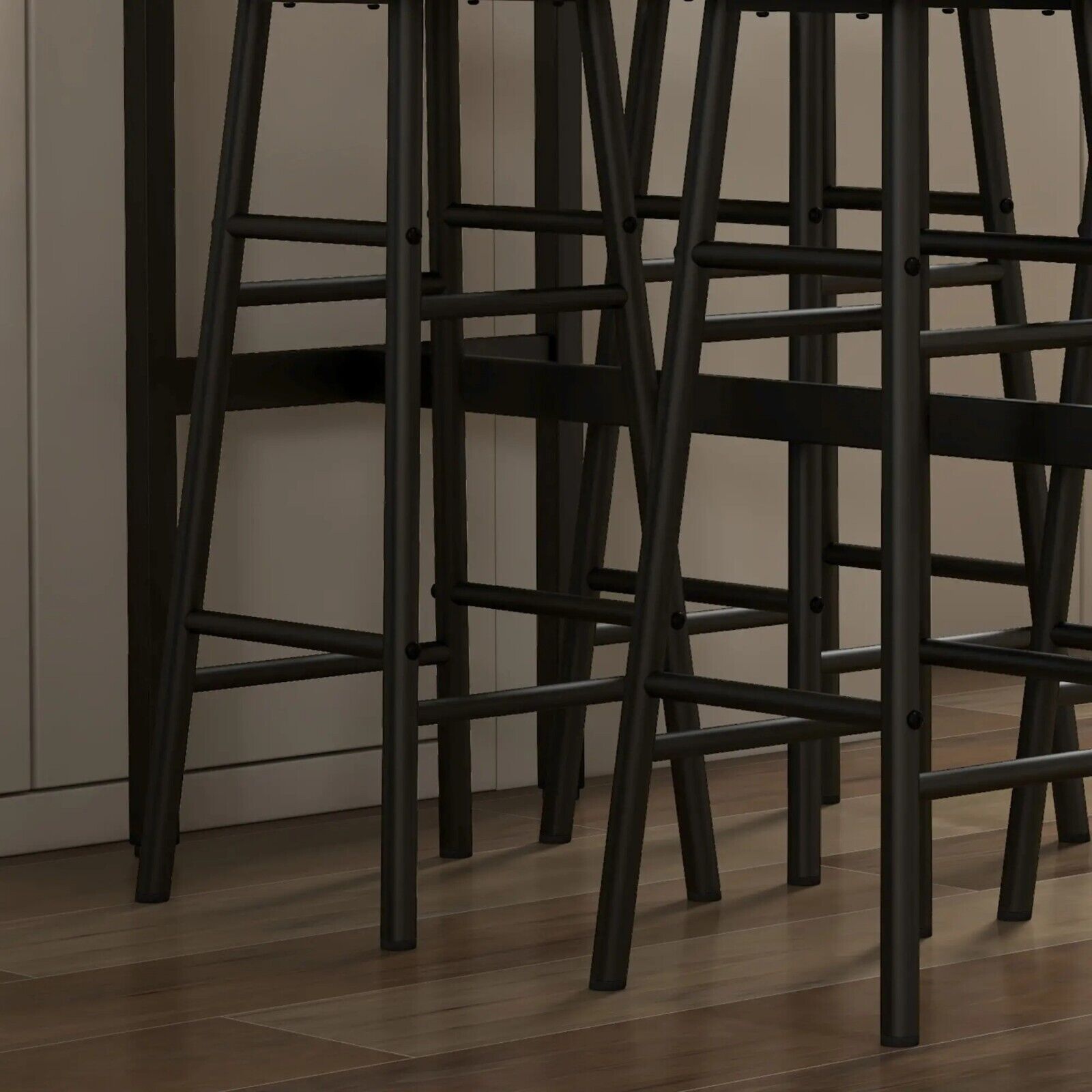 Tall Industrial Kitchen Bar Table Stool Set 5 Piece Dining Metal Frame 4 Chairs
