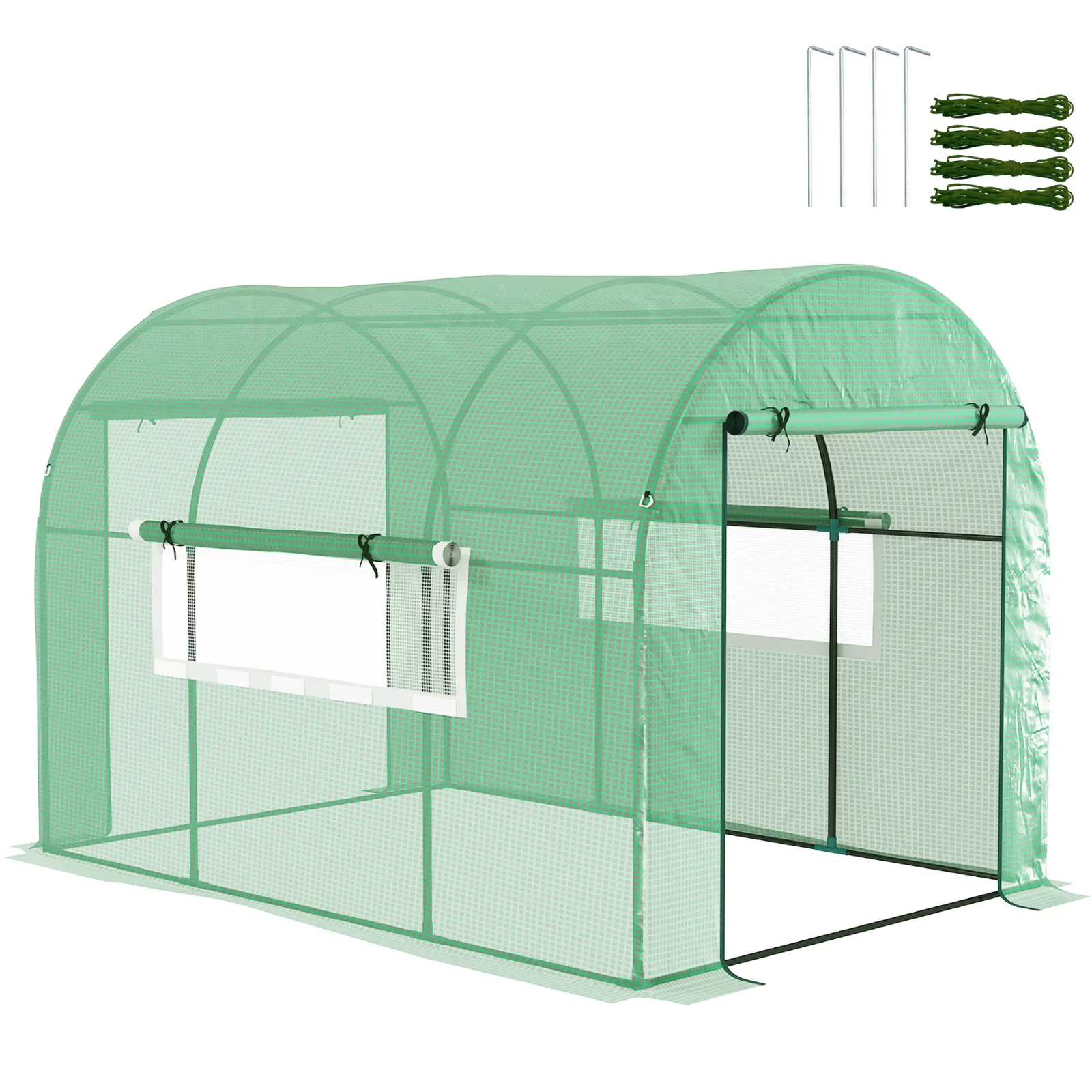 Walk In Greenhouse Large Polytunnel Tent Windows Plant Grow House Steel Frame 3m