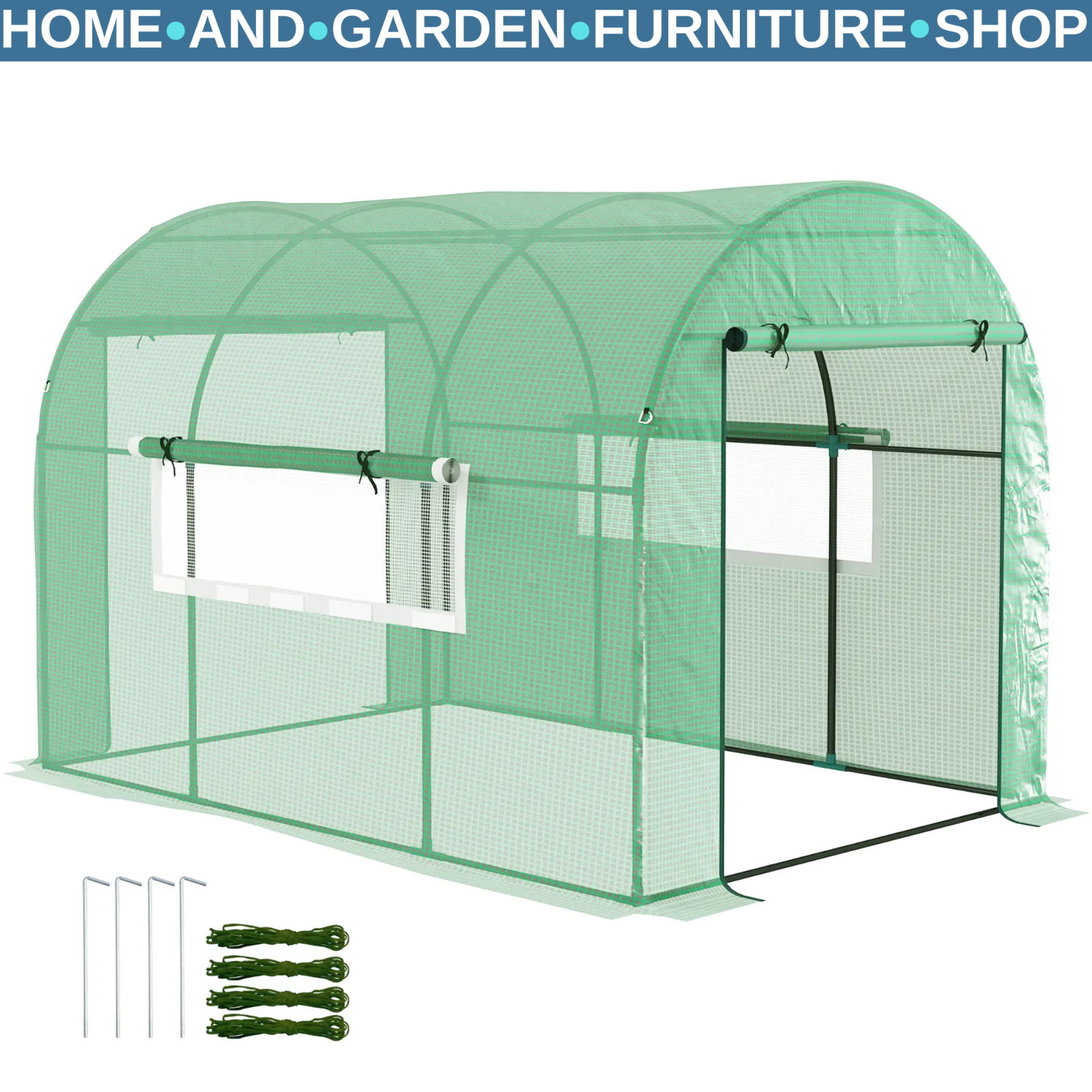 Walk In Greenhouse Large Polytunnel Tent Windows Plant Grow House Steel Frame 3m