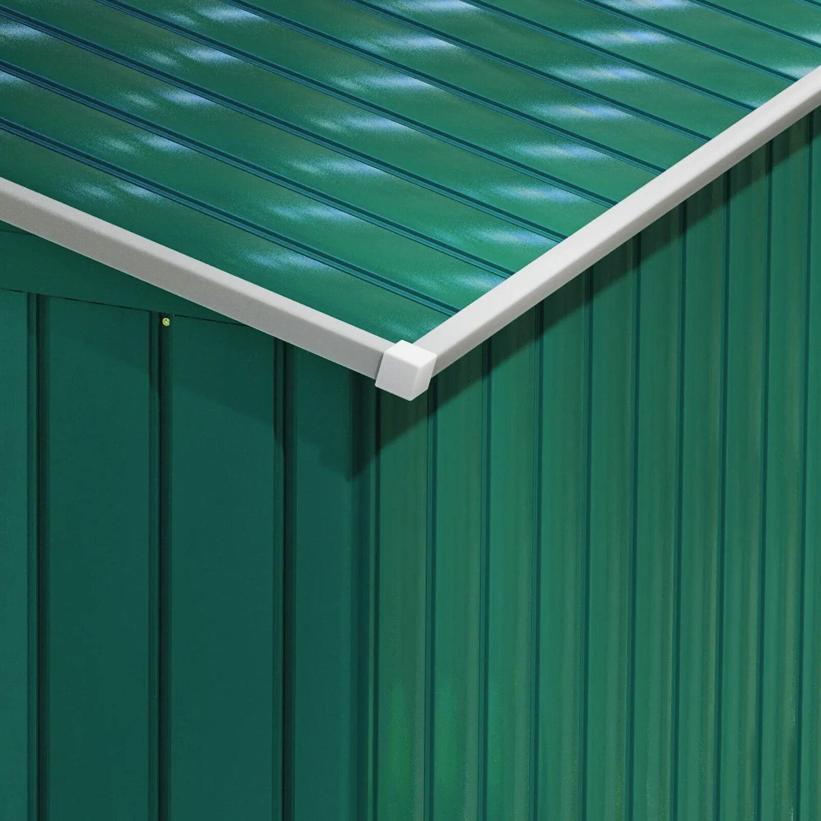 7 x 4ft Metal Garden Shed Storage with Foundation Kit and Vents Green Tool Shed