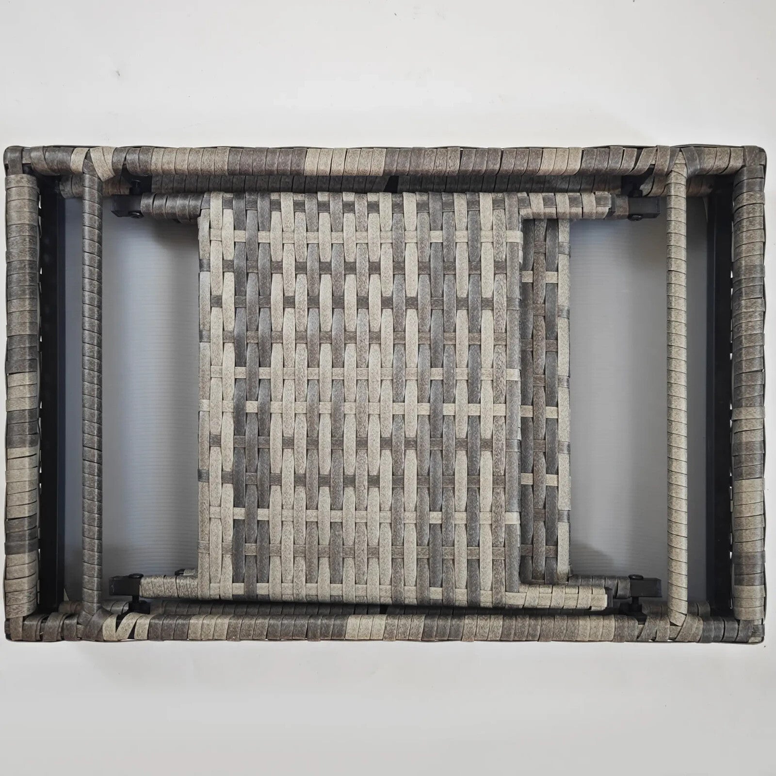 Foldable Rattan Coffee Table Steel Frame Outdoor Side Table for Garden or Patio