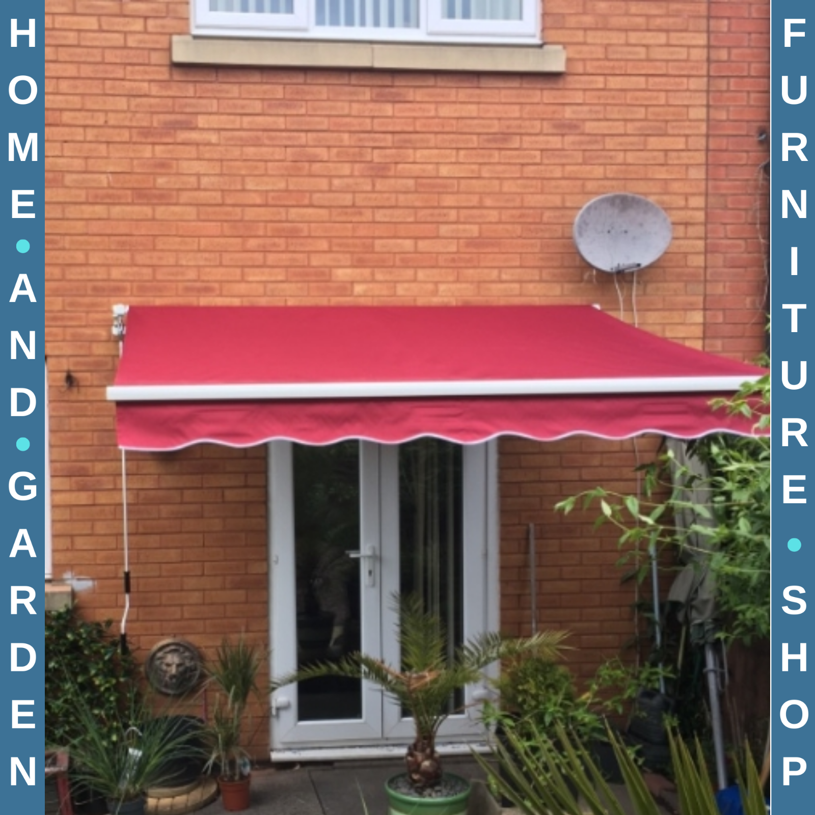Manual Retractable Patio Awning 2.5m x 2m Garden Sun Shade Shelter with UV Cover