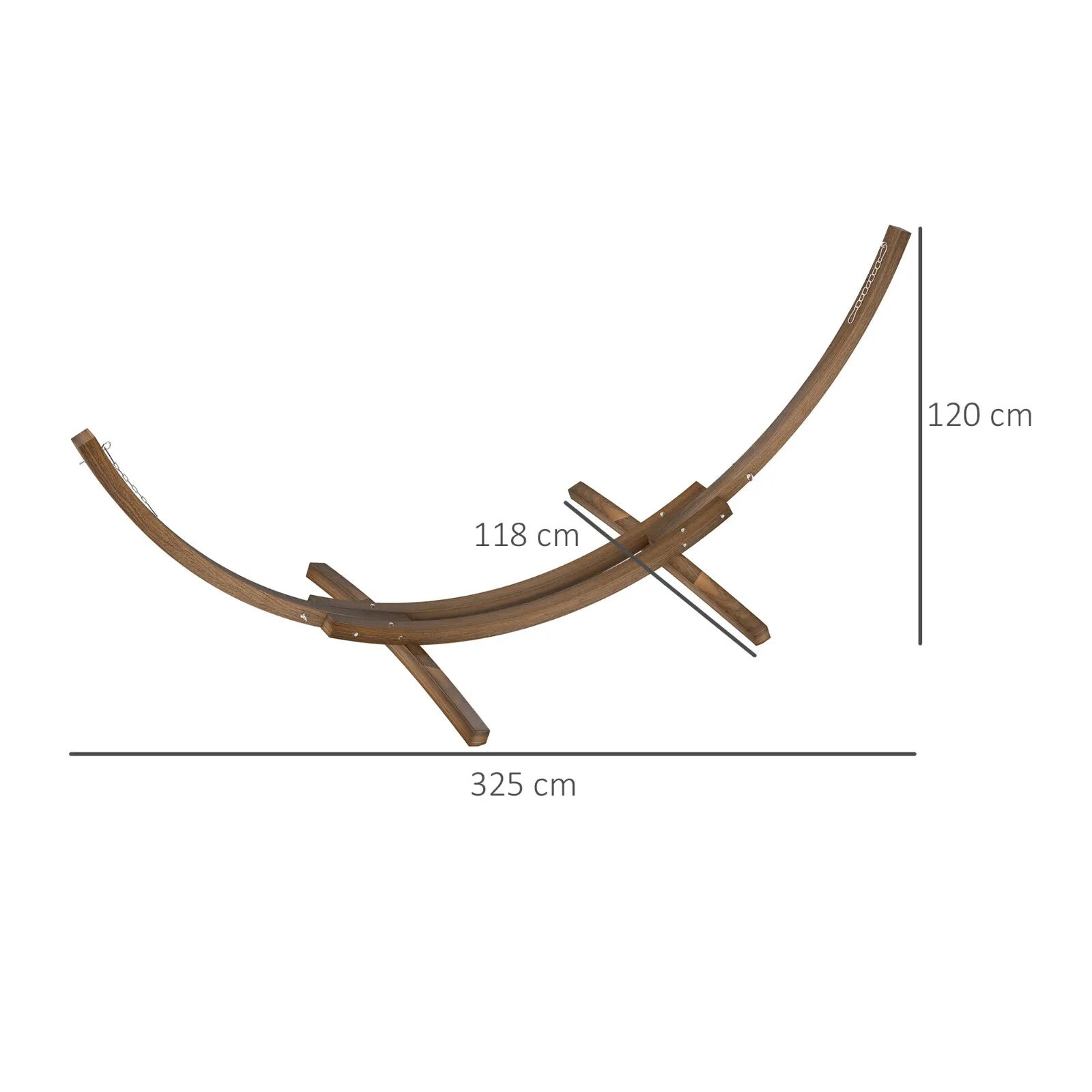 3.25m Wooden Hammock Stand Universal Fit Garden Camping Picnic Outdoor Accessory