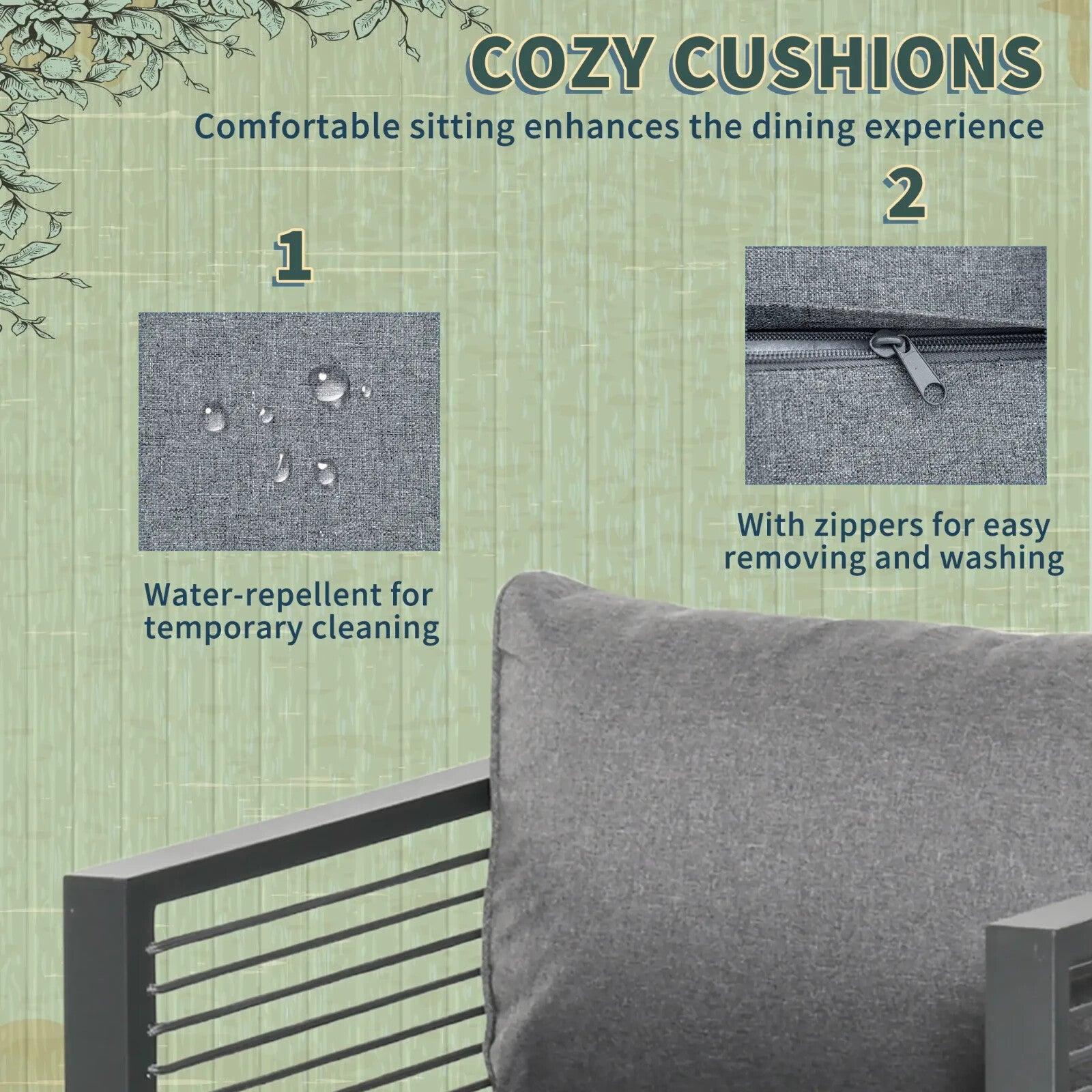 9PC Garden Dining Cube Set Table Chairs Stools w/ Cushions Outdoor Furniture